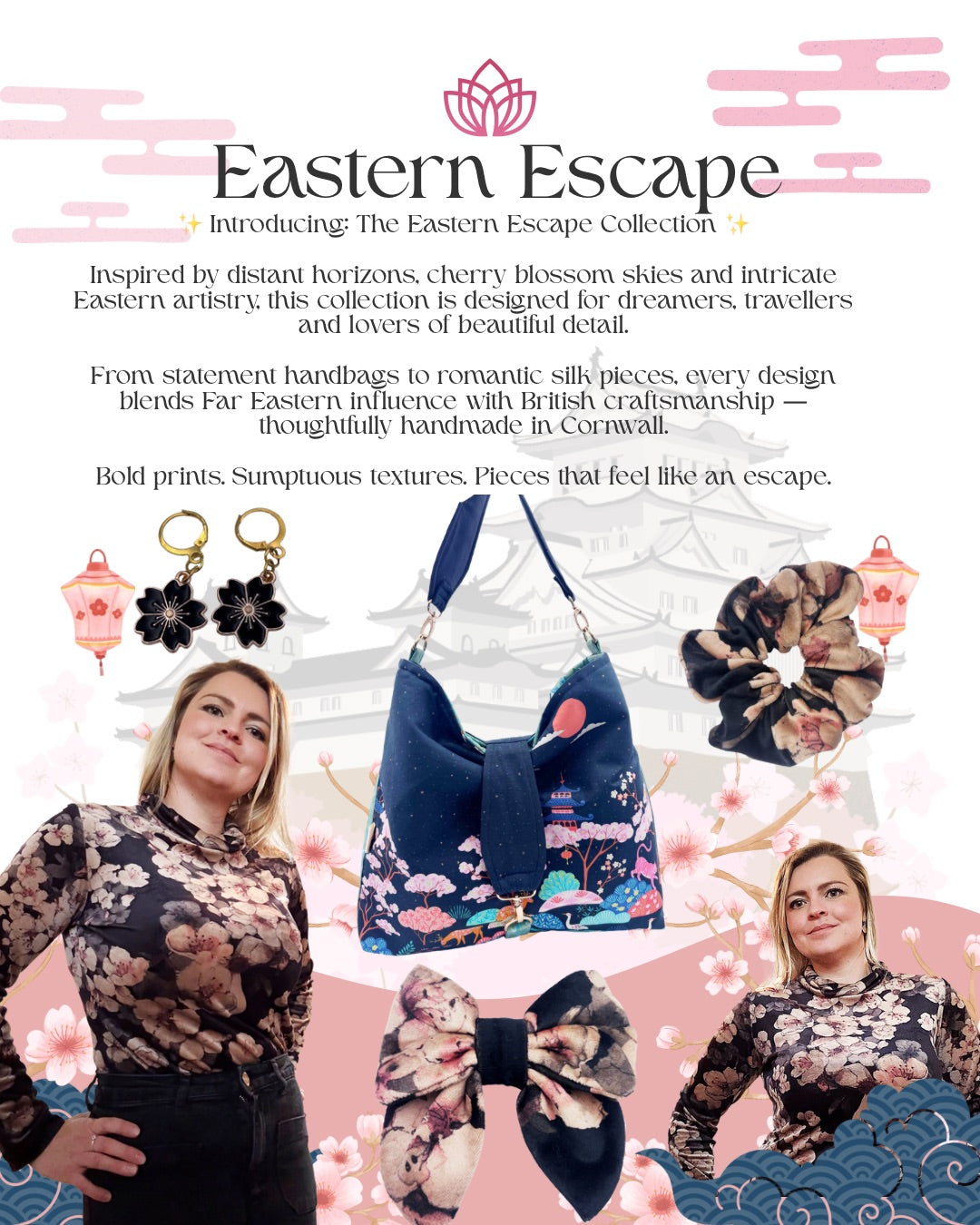 Cherry Blossom Velvet Scrunchie