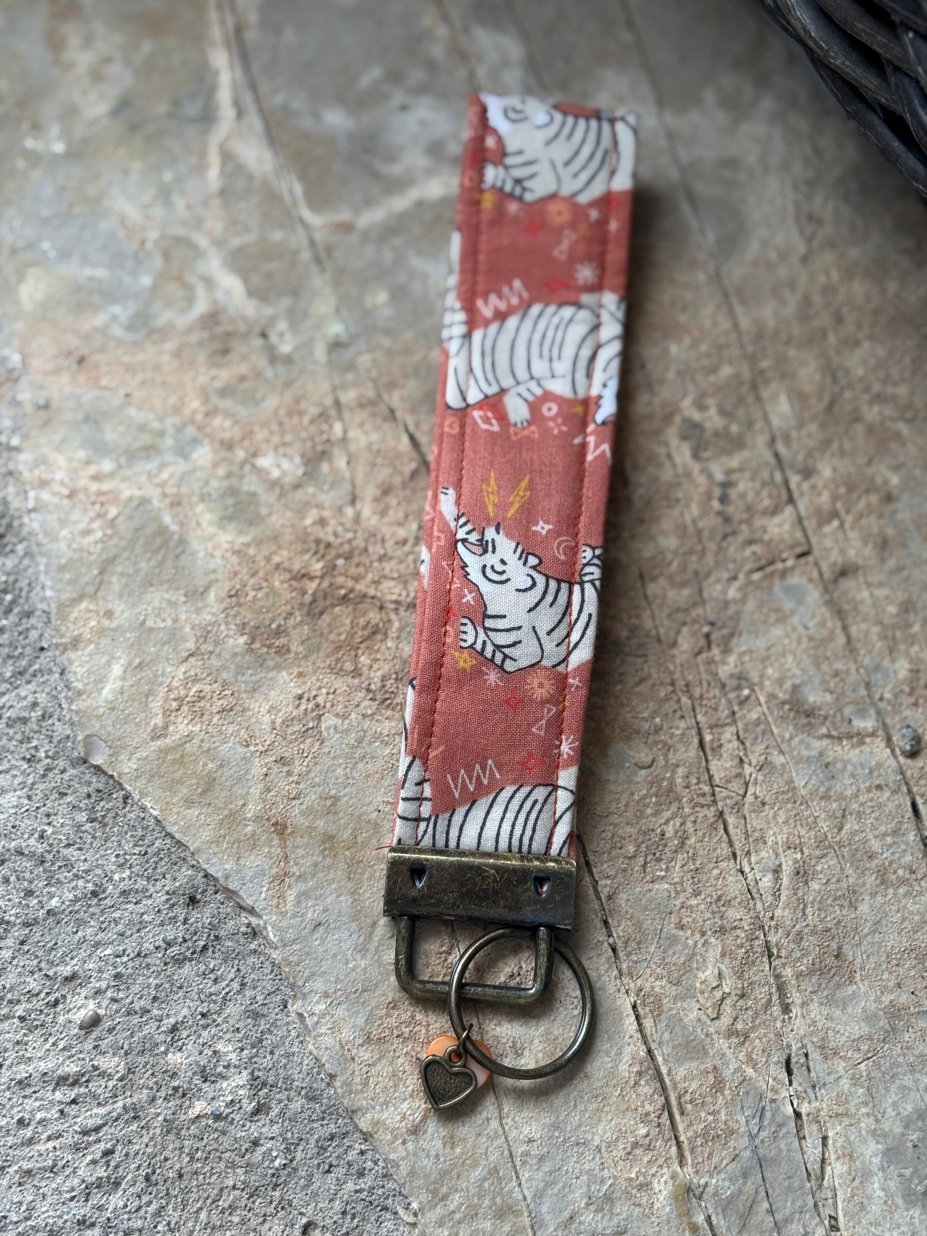 🐯 Cotton Tiger Keyring wristlet