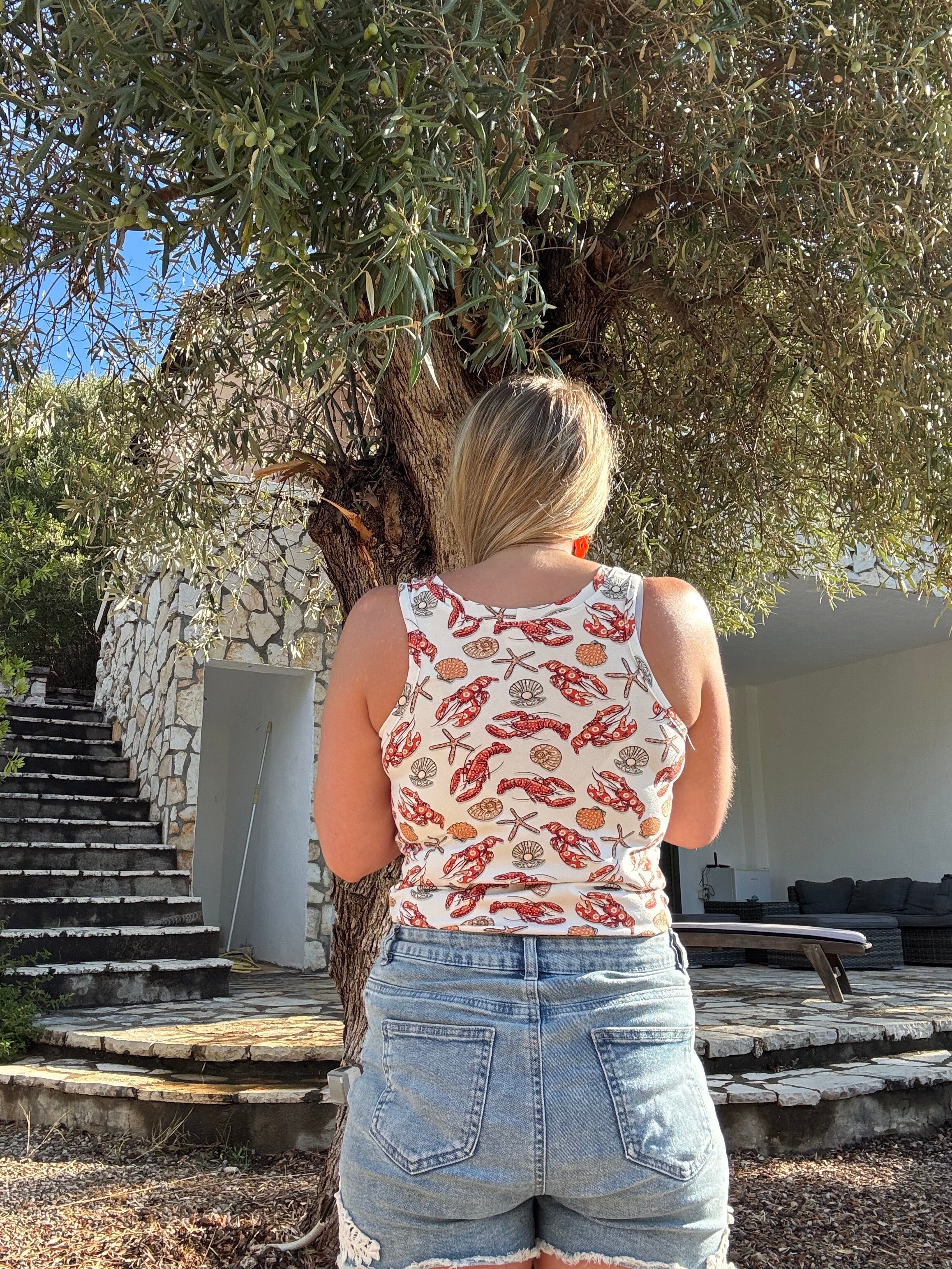 Lobster Print Vest Top