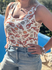 Lobster Print Vest Top