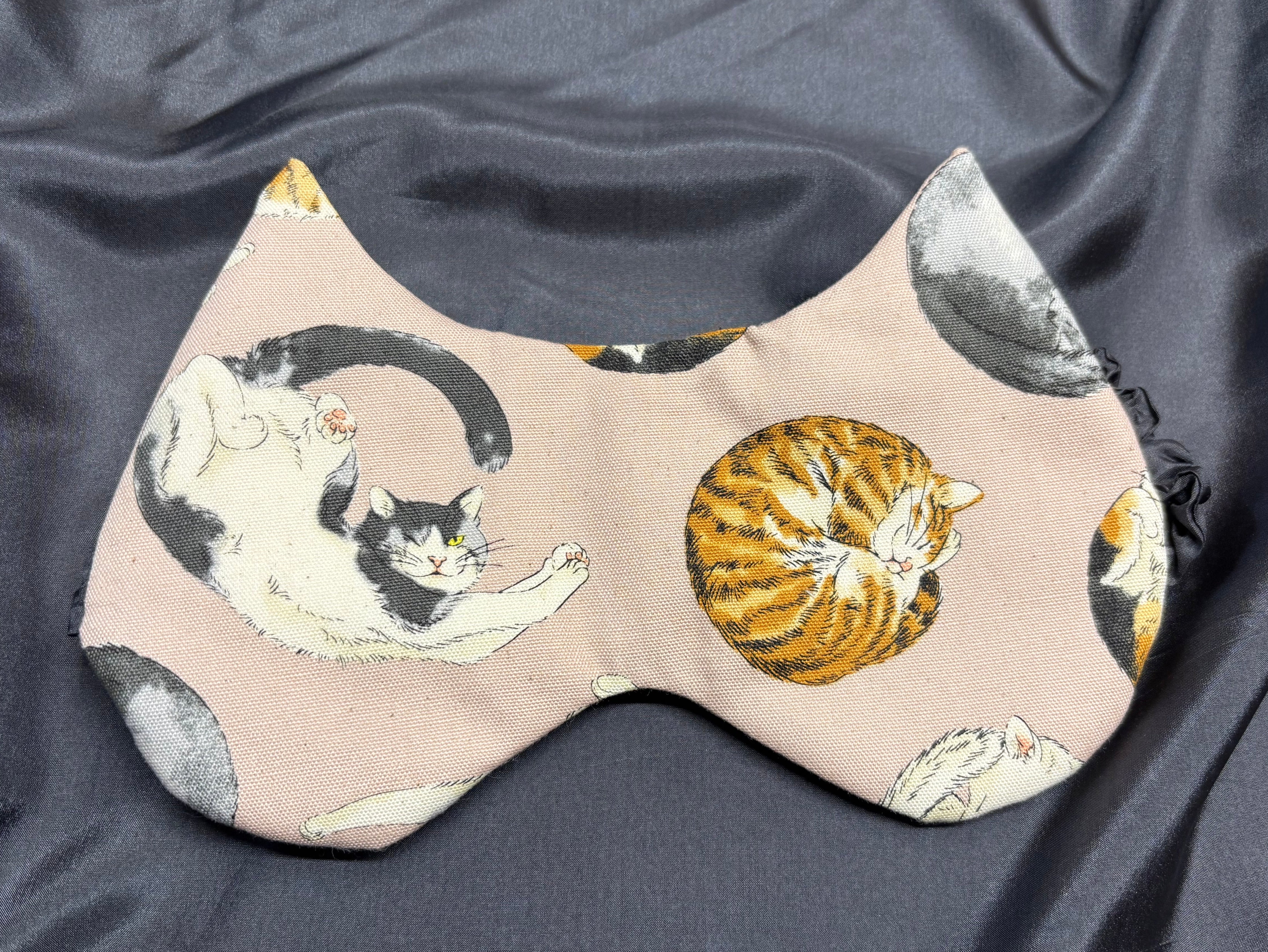 Handmade curled up cat eared Eye Mask