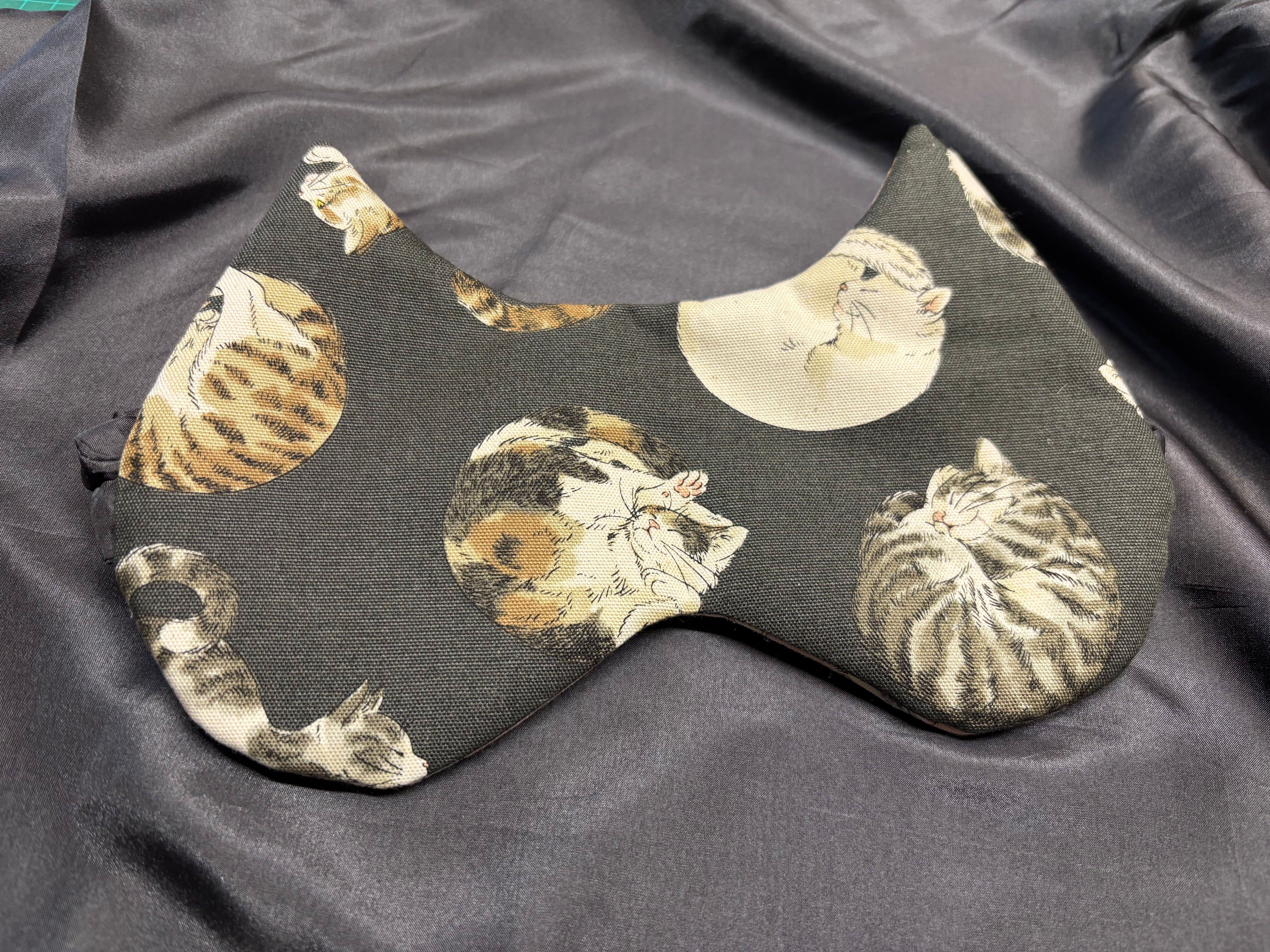 Handmade curled up cat eared Eye Mask
