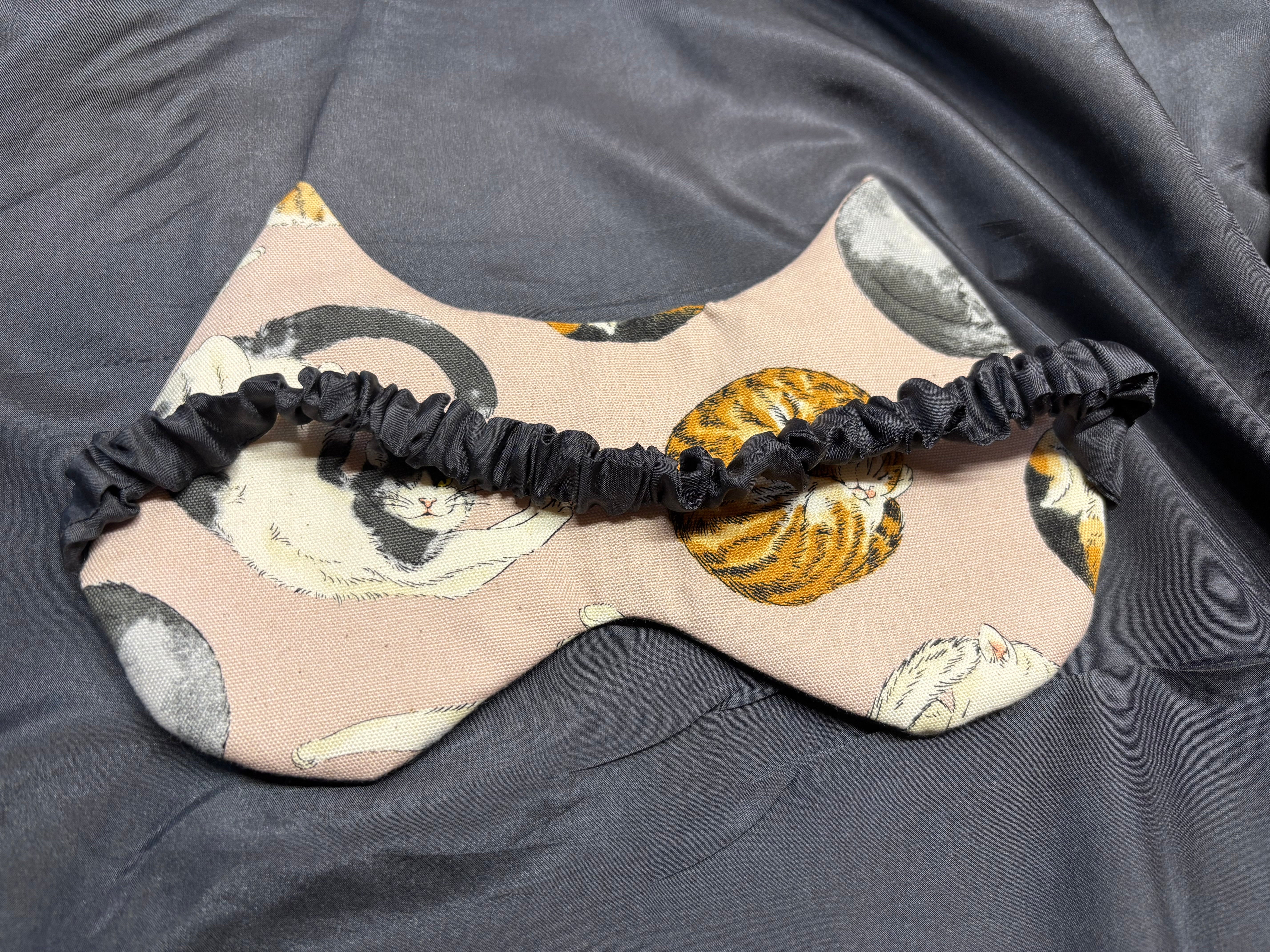 Handmade curled up cat eared Eye Mask