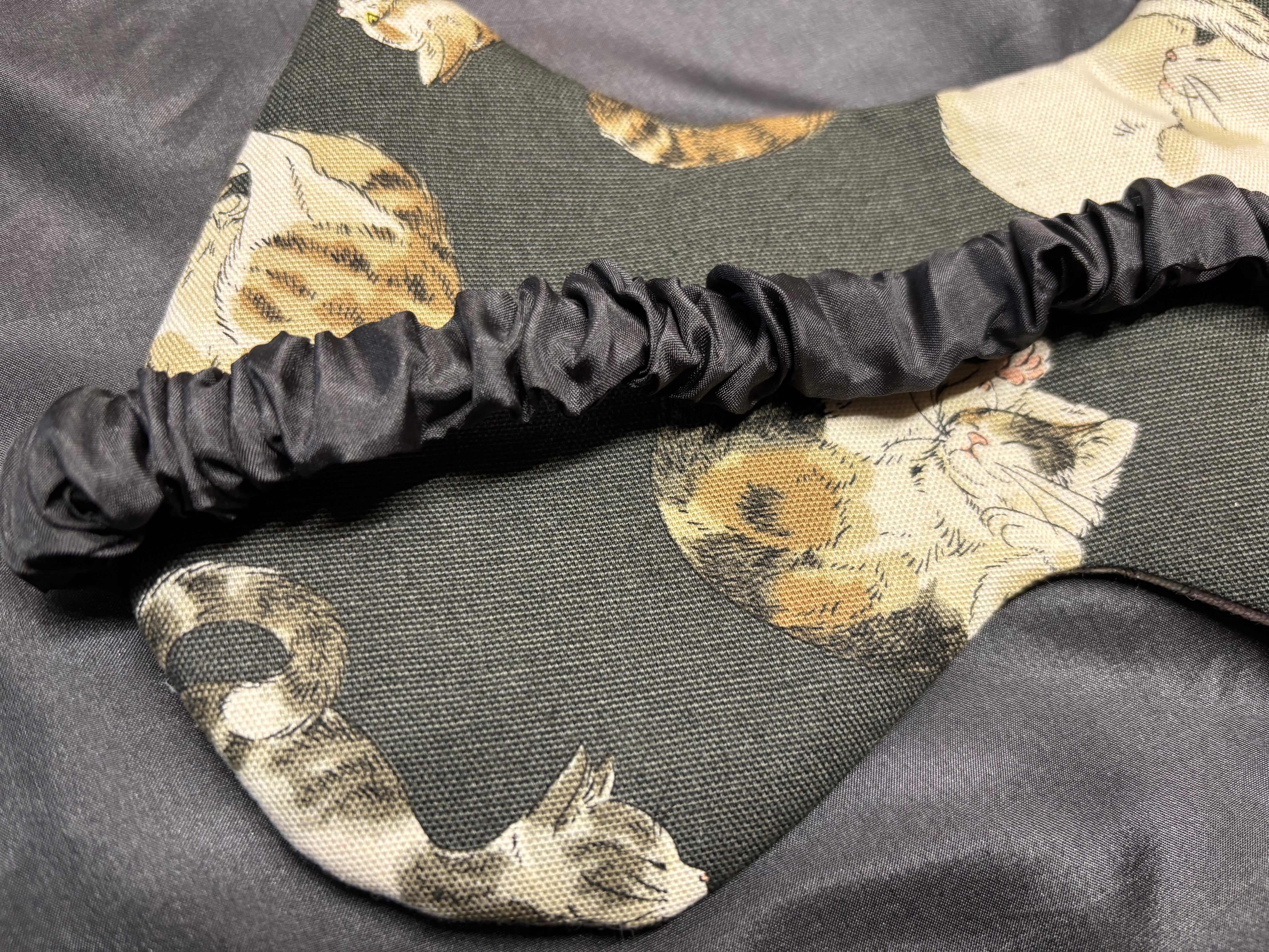 Handmade curled up cat eared Eye Mask