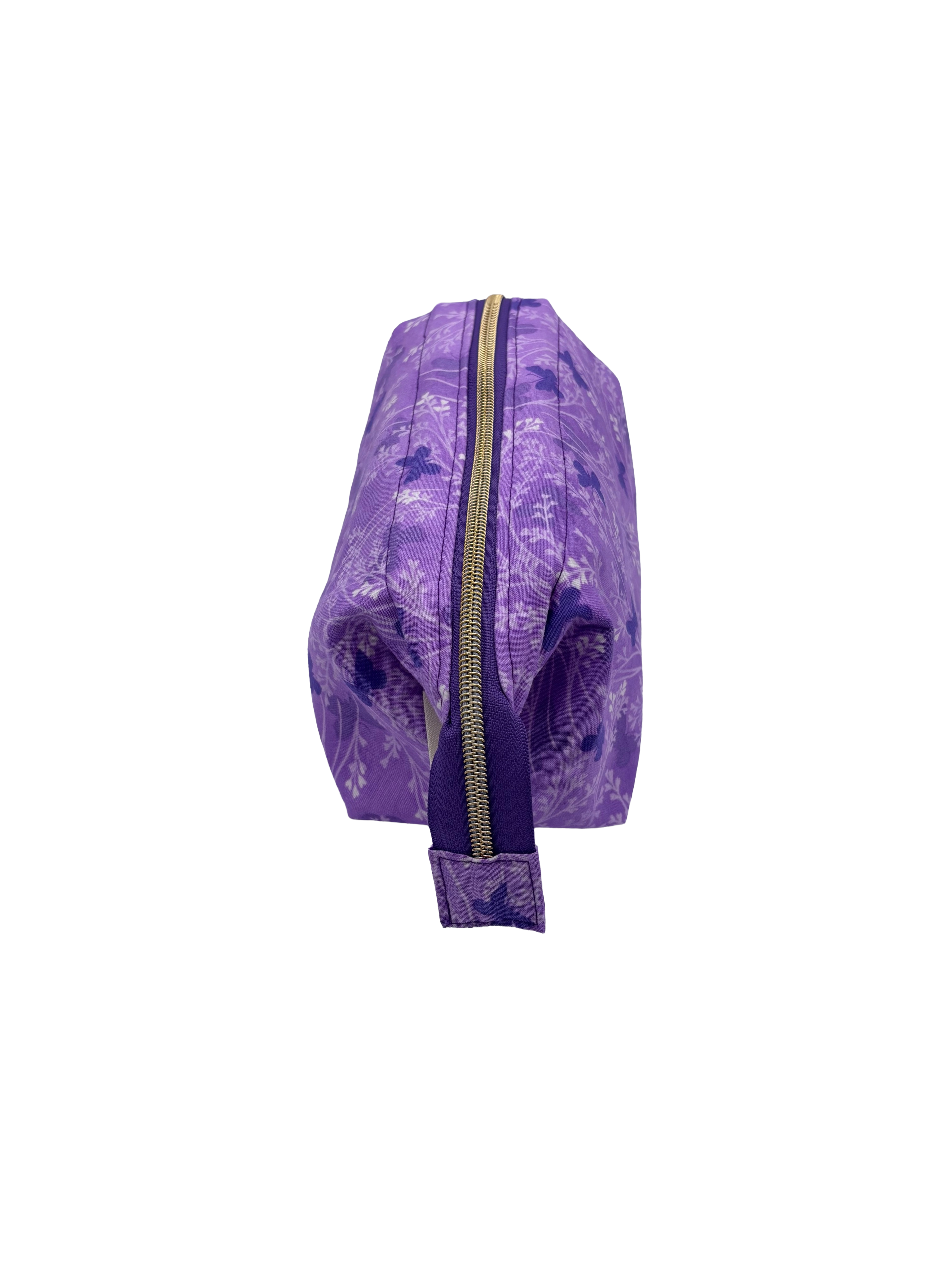 Lavender Purple Butterfly Wash Bag with Metal Frame
