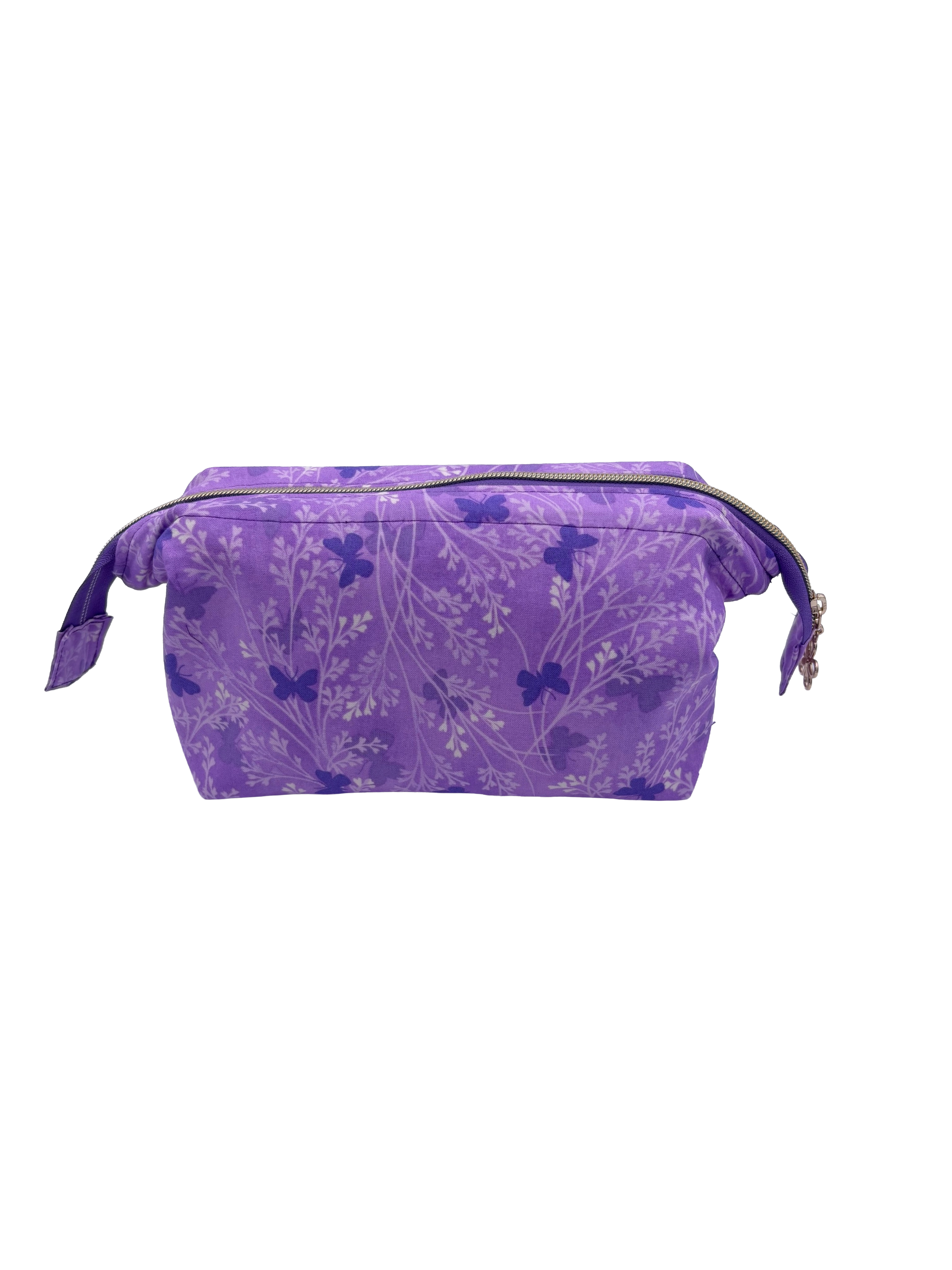 Lavender Purple Butterfly Wash Bag with Metal Frame