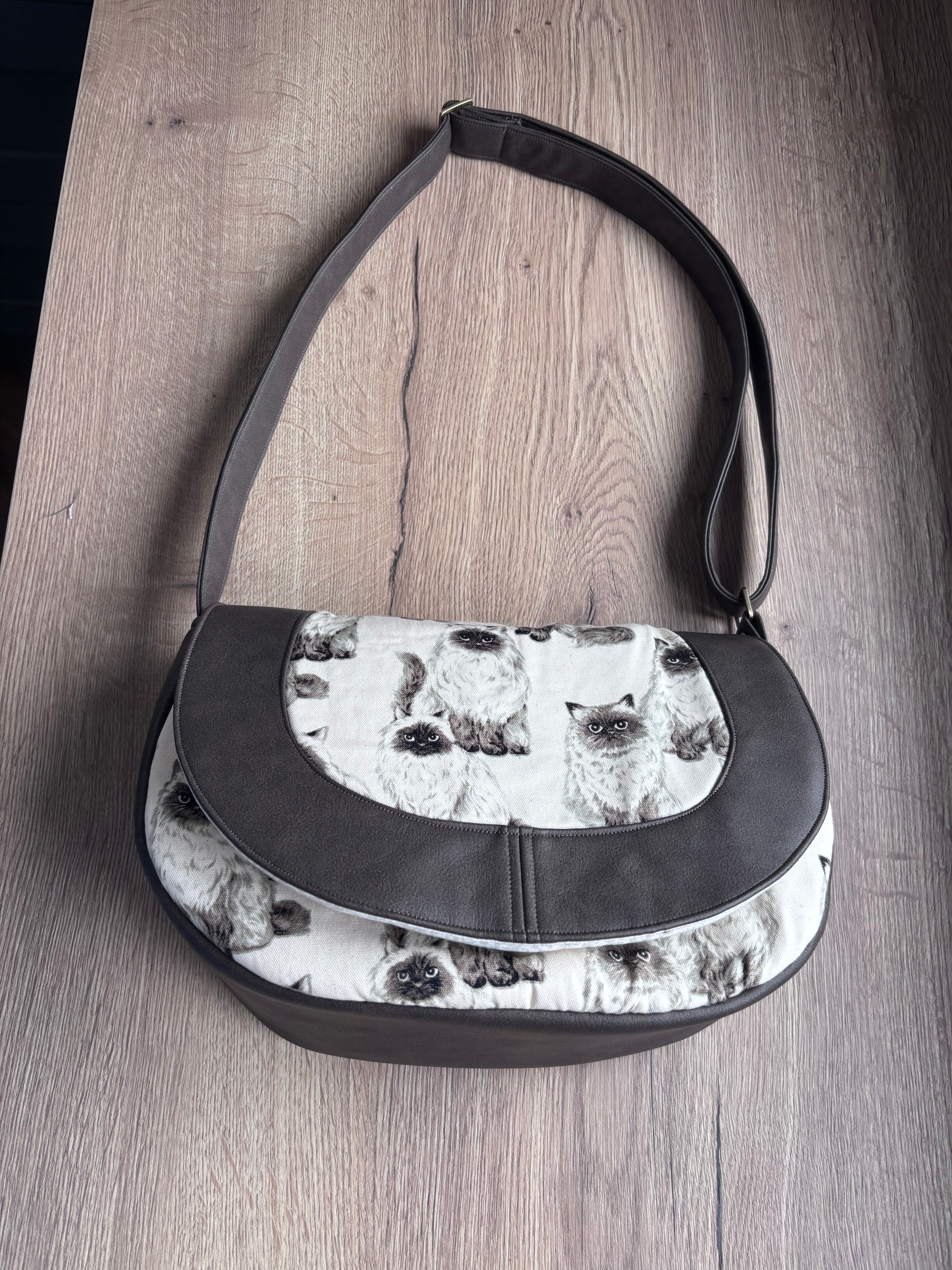 Ragdoll  Himalayan Cat Crossbody Handbag | Handmade Cat Print Shoulder Bag with Pockets | Available in Medium & Large