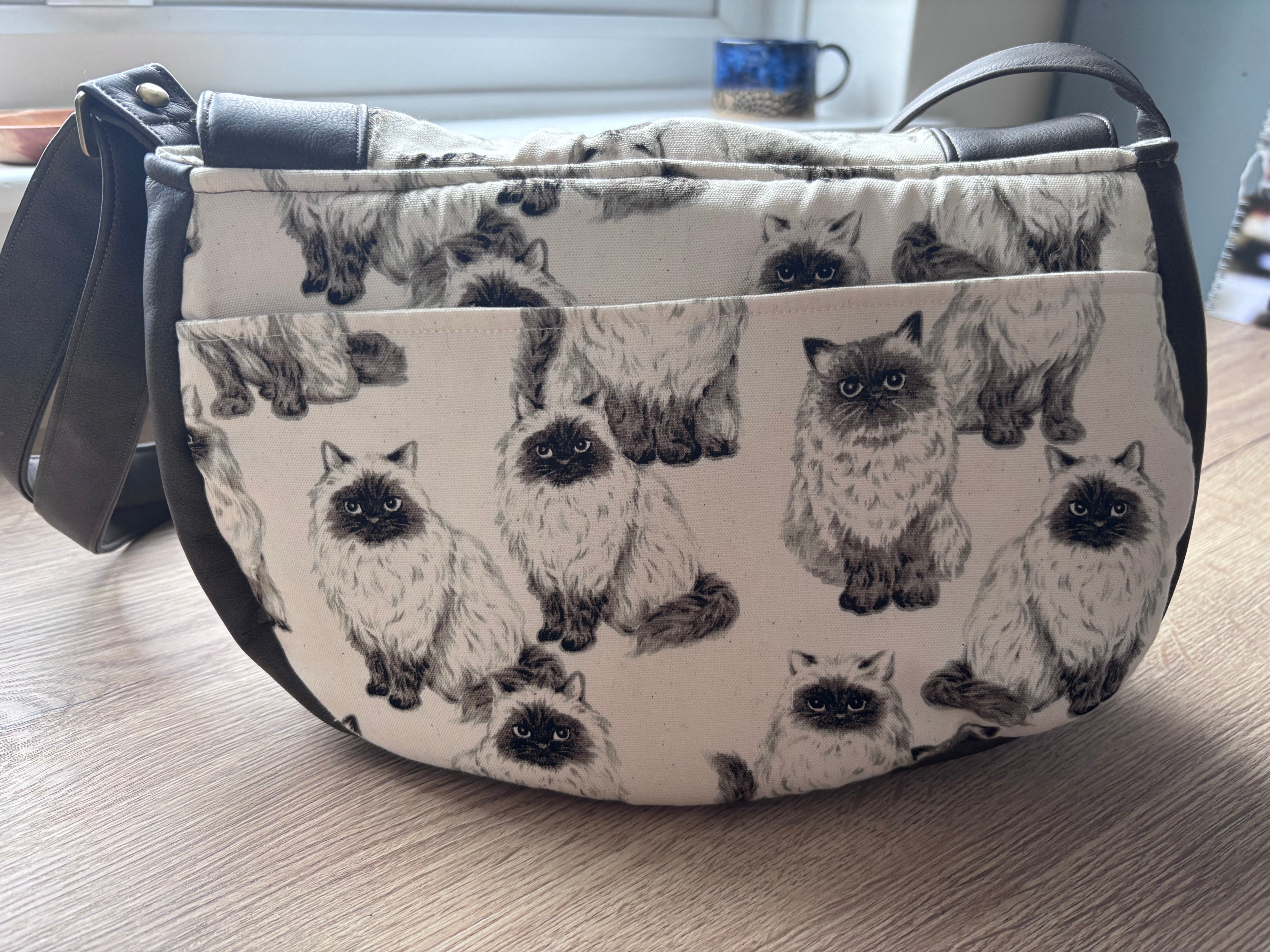 Ragdoll  Himalayan Cat Crossbody Handbag | Handmade Cat Print Shoulder Bag with Pockets | Available in Medium & Large