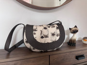 Ragdoll  Himalayan Cat Crossbody Handbag | Handmade Cat Print Shoulder Bag with Pockets | Available in Medium & Large