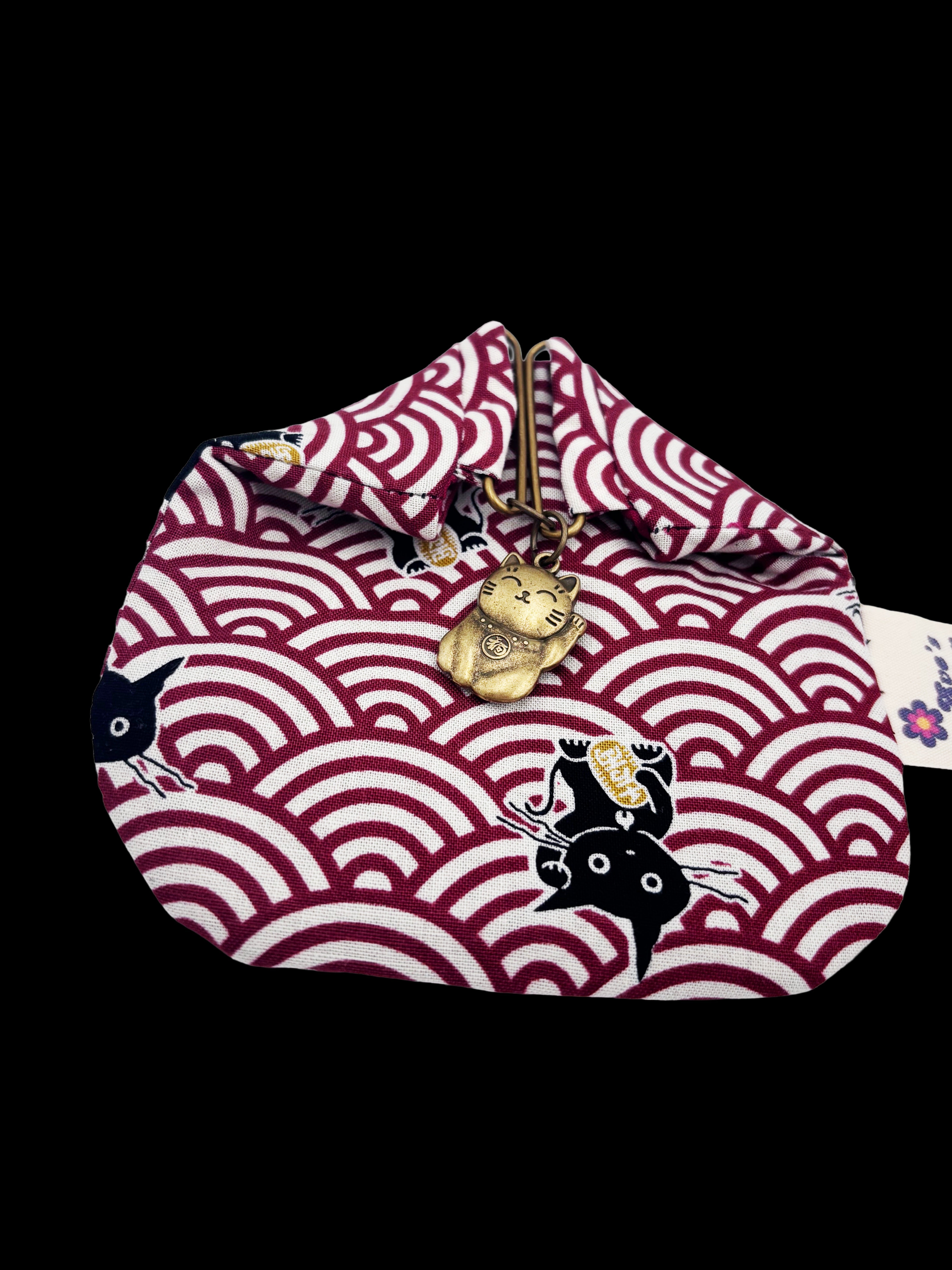 Japanese Lucky cat maneki neko coin purse red