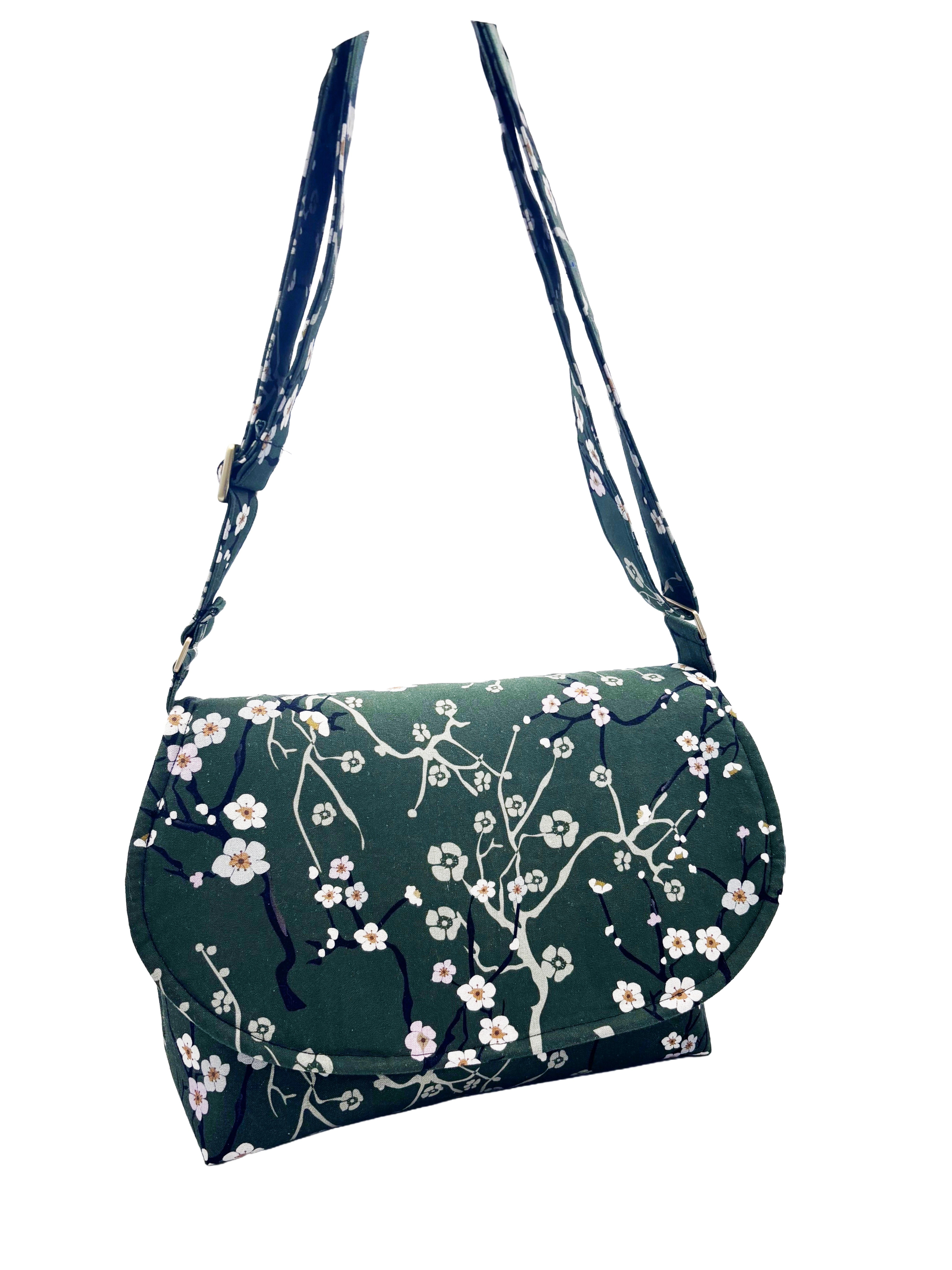 Cherry Blossom Linen Crossbody Bag – Eastern Escape Collection