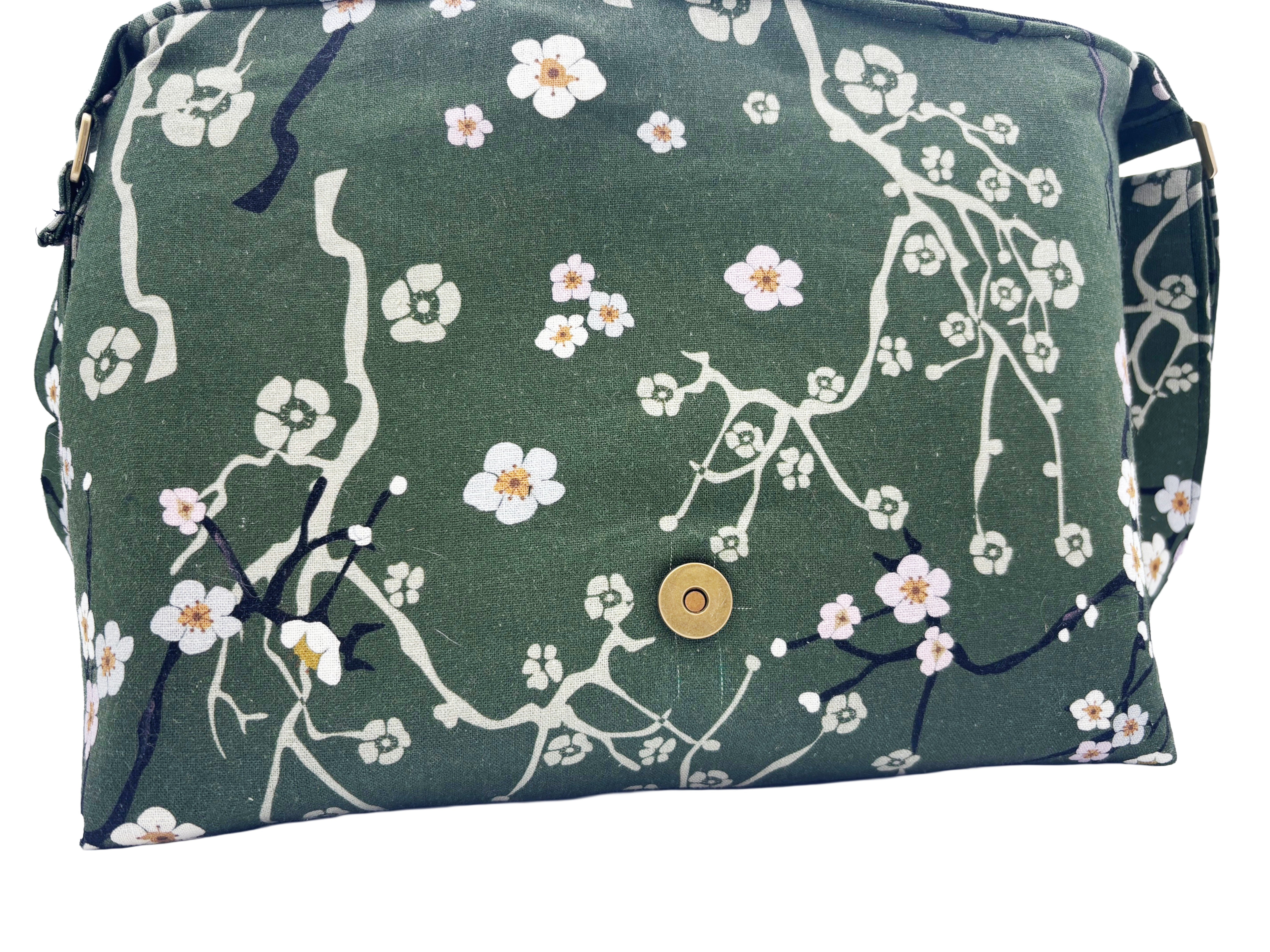 Cherry Blossom Linen Crossbody Bag – Eastern Escape Collection