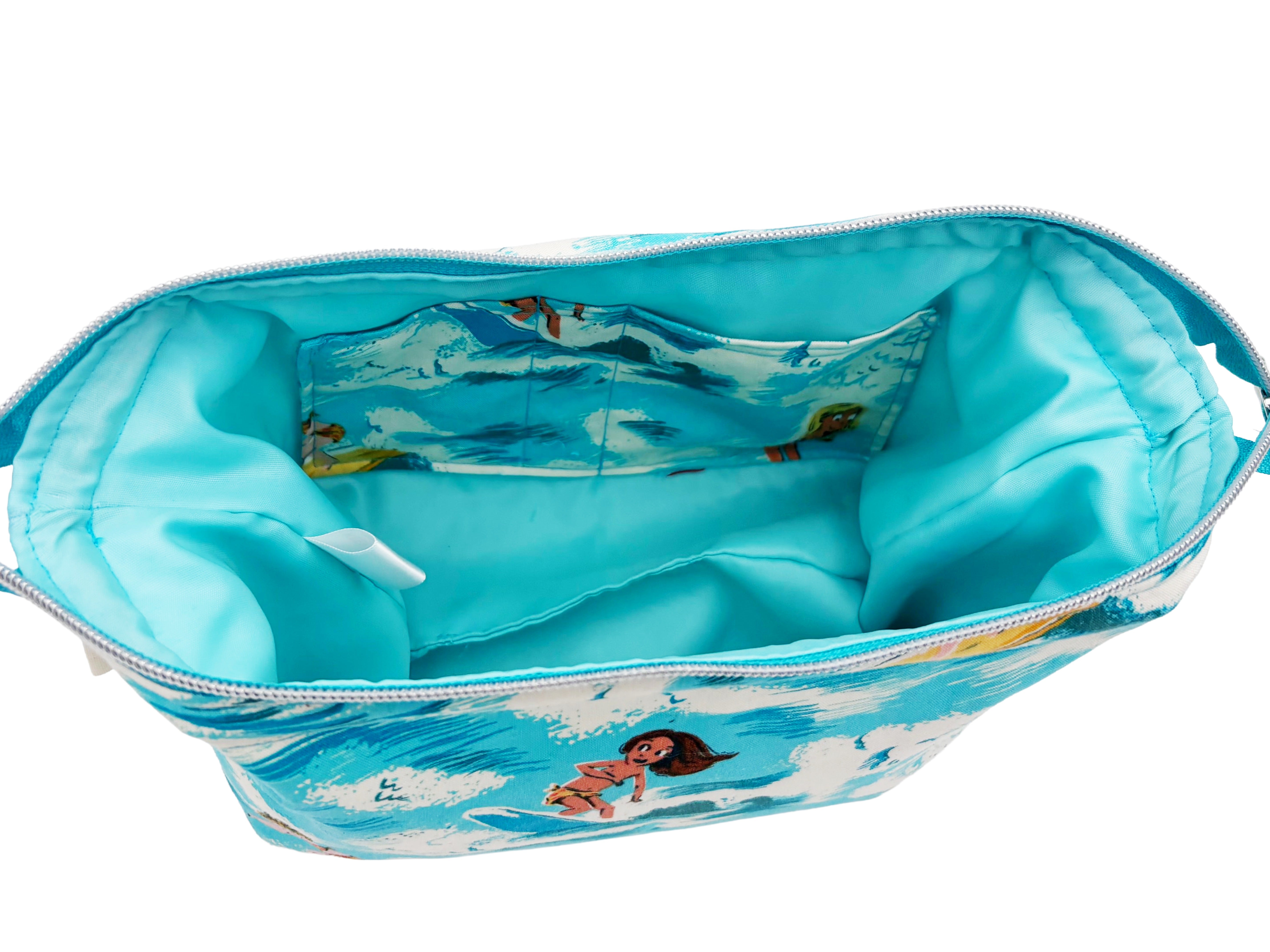 Surf Girl Framed Wash Bag – Coastal Travel Toiletry & Makeup Bag