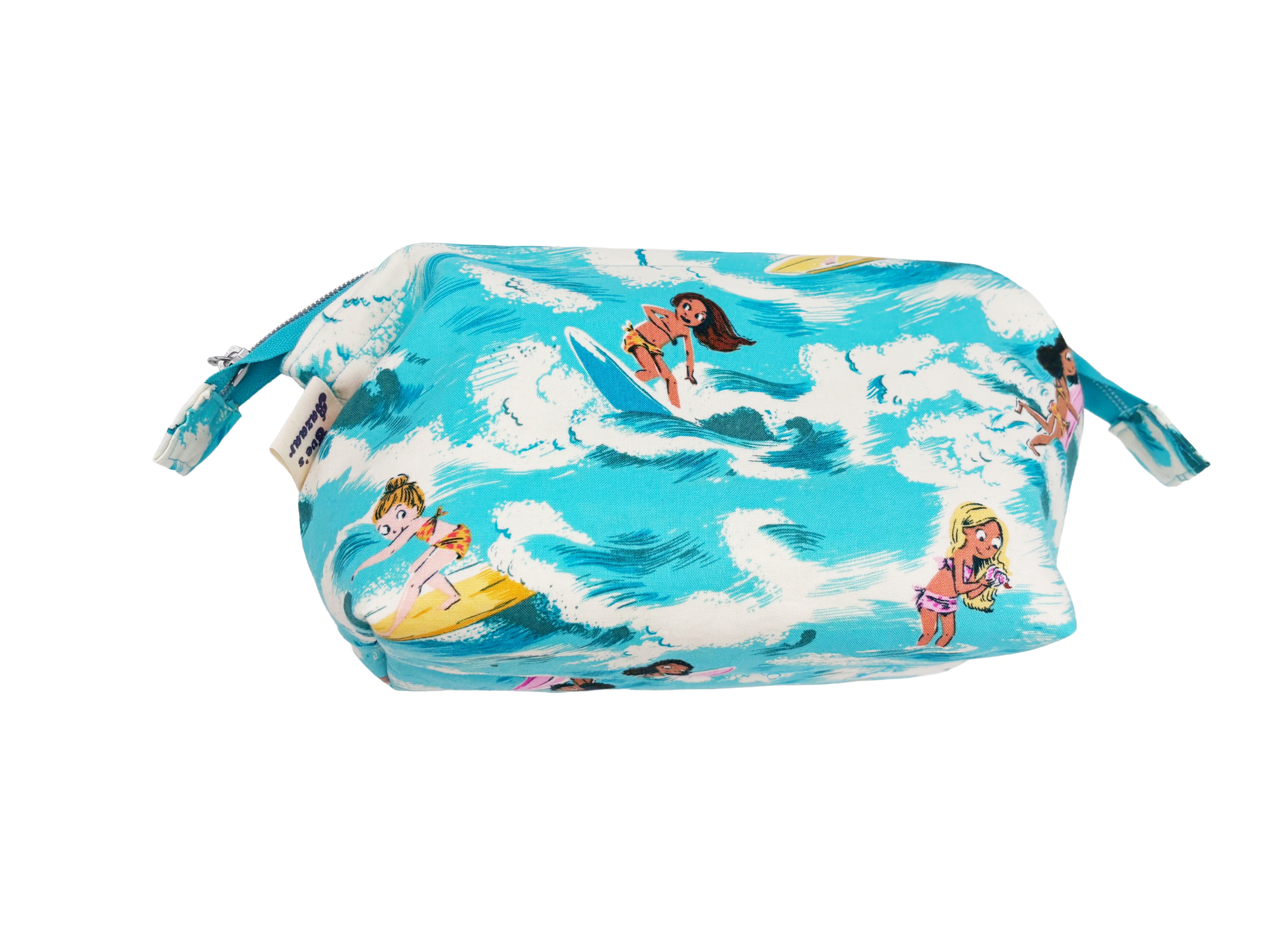 Surf Girl Framed Wash Bag – Coastal Travel Toiletry & Makeup Bag