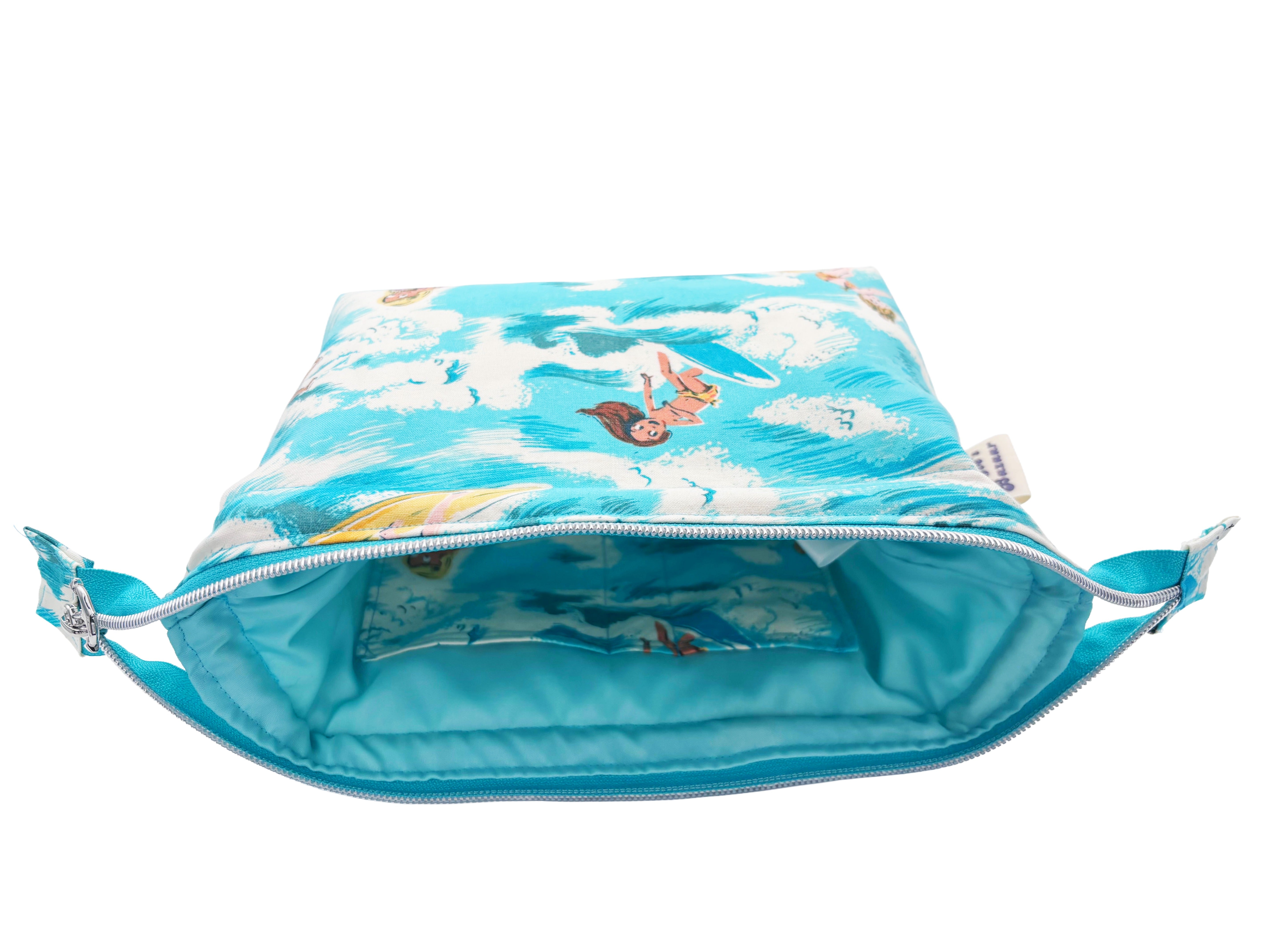 Surf Girl Framed Wash Bag – Coastal Travel Toiletry & Makeup Bag