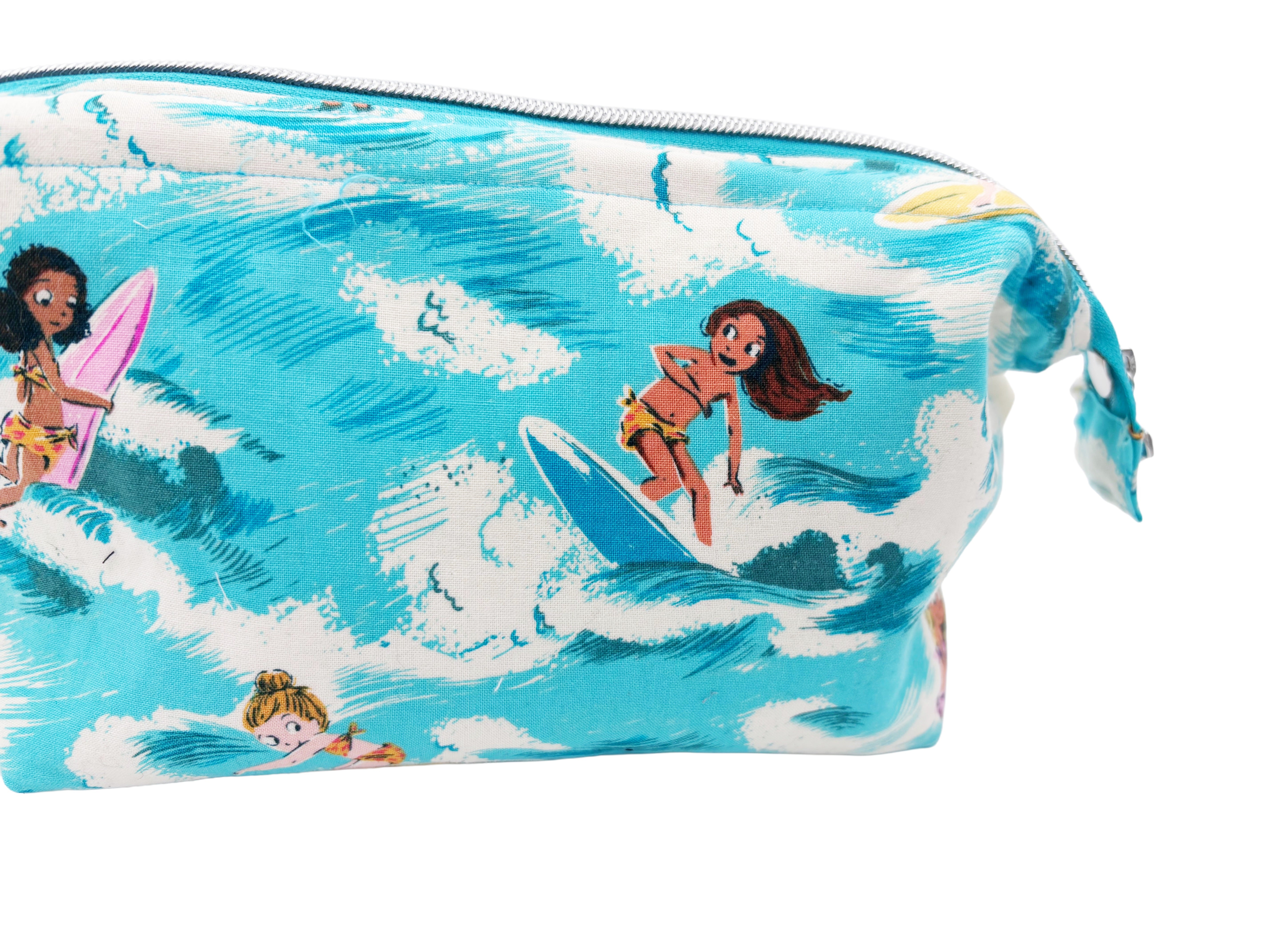 Surf Girl Framed Wash Bag – Coastal Travel Toiletry & Makeup Bag