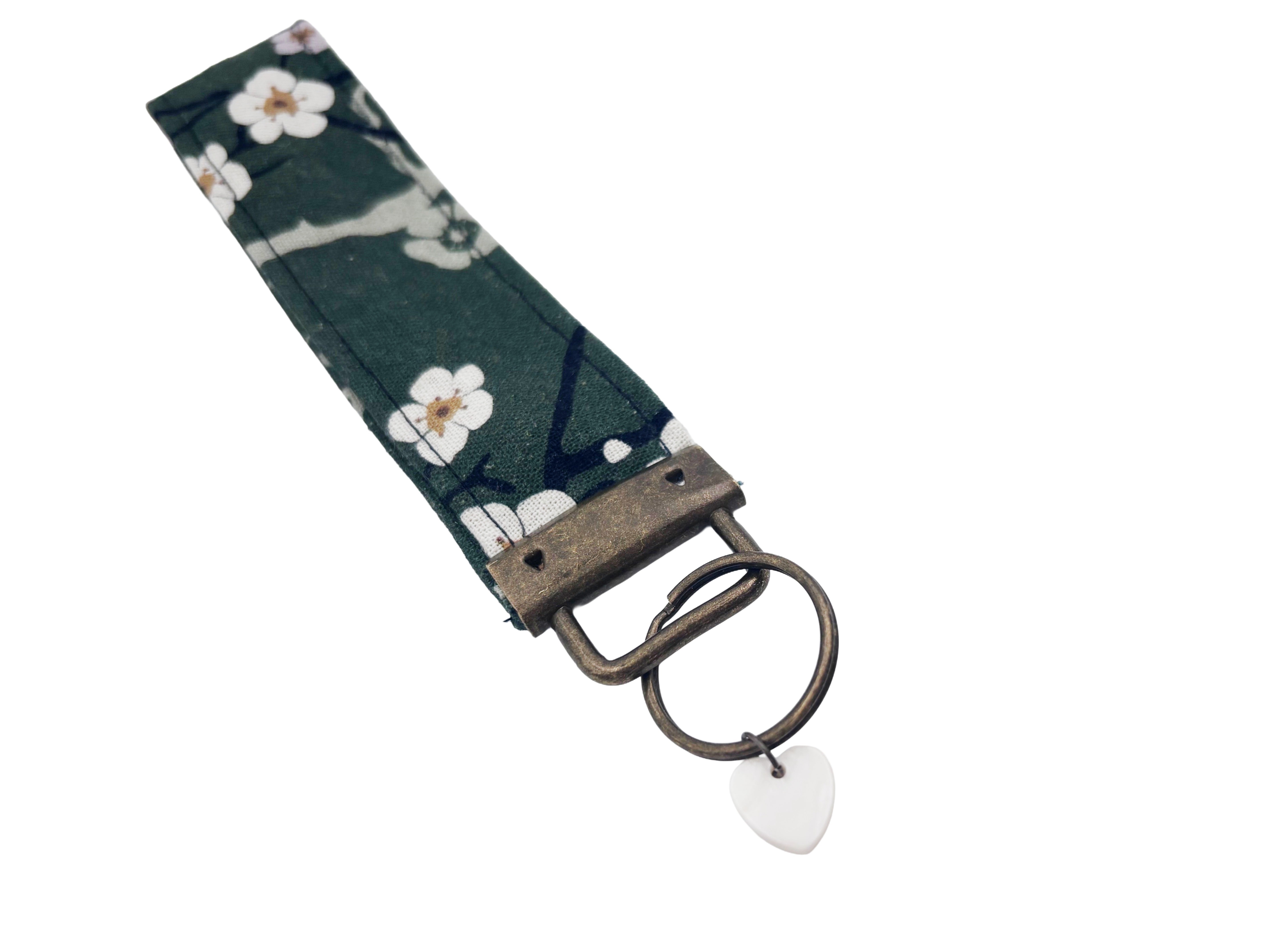 Handmade Green Linen Keyring Wristlet – Eastern Escape Collection