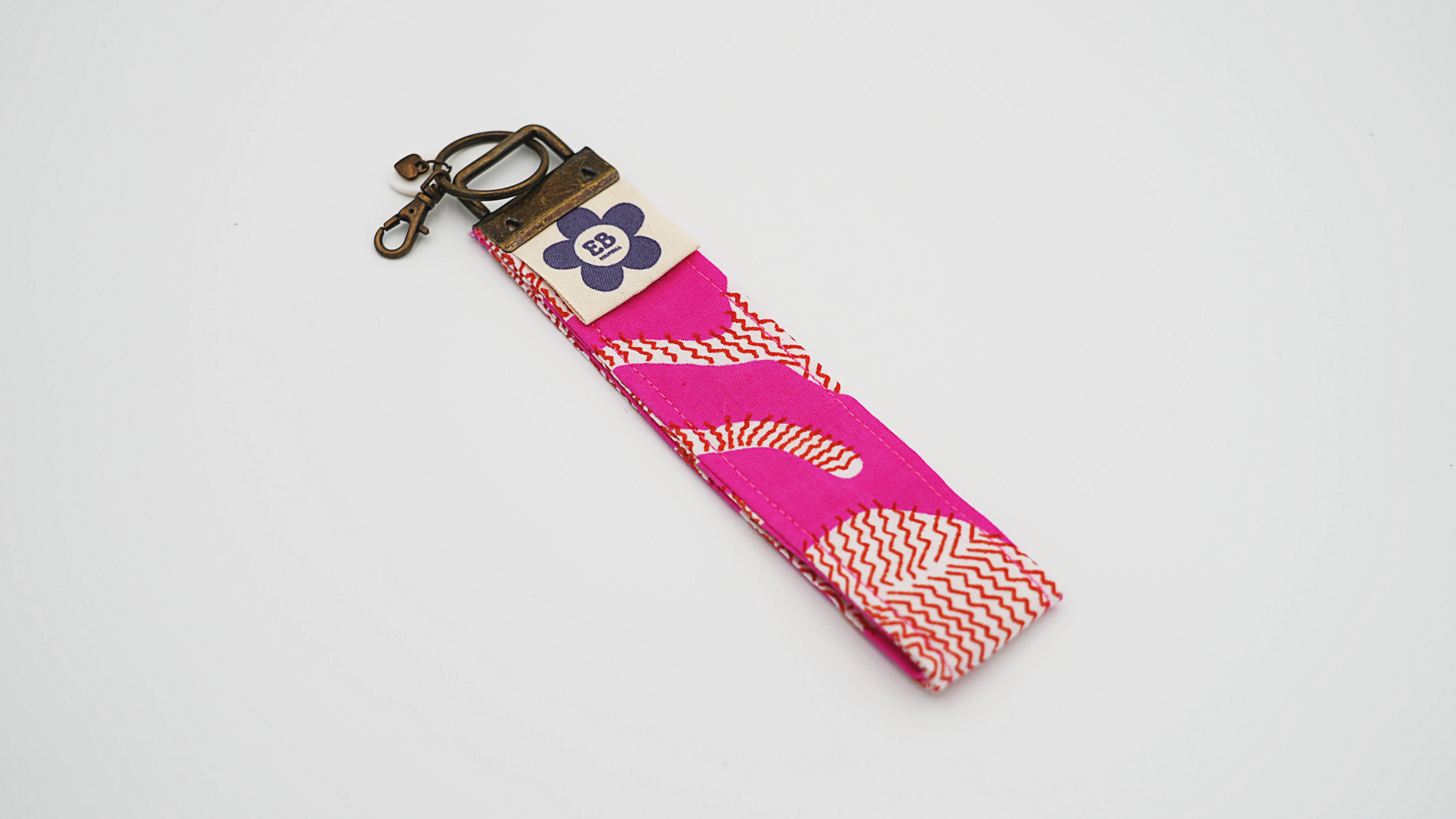 Hot pink Indian Tiger Keychain wristlet