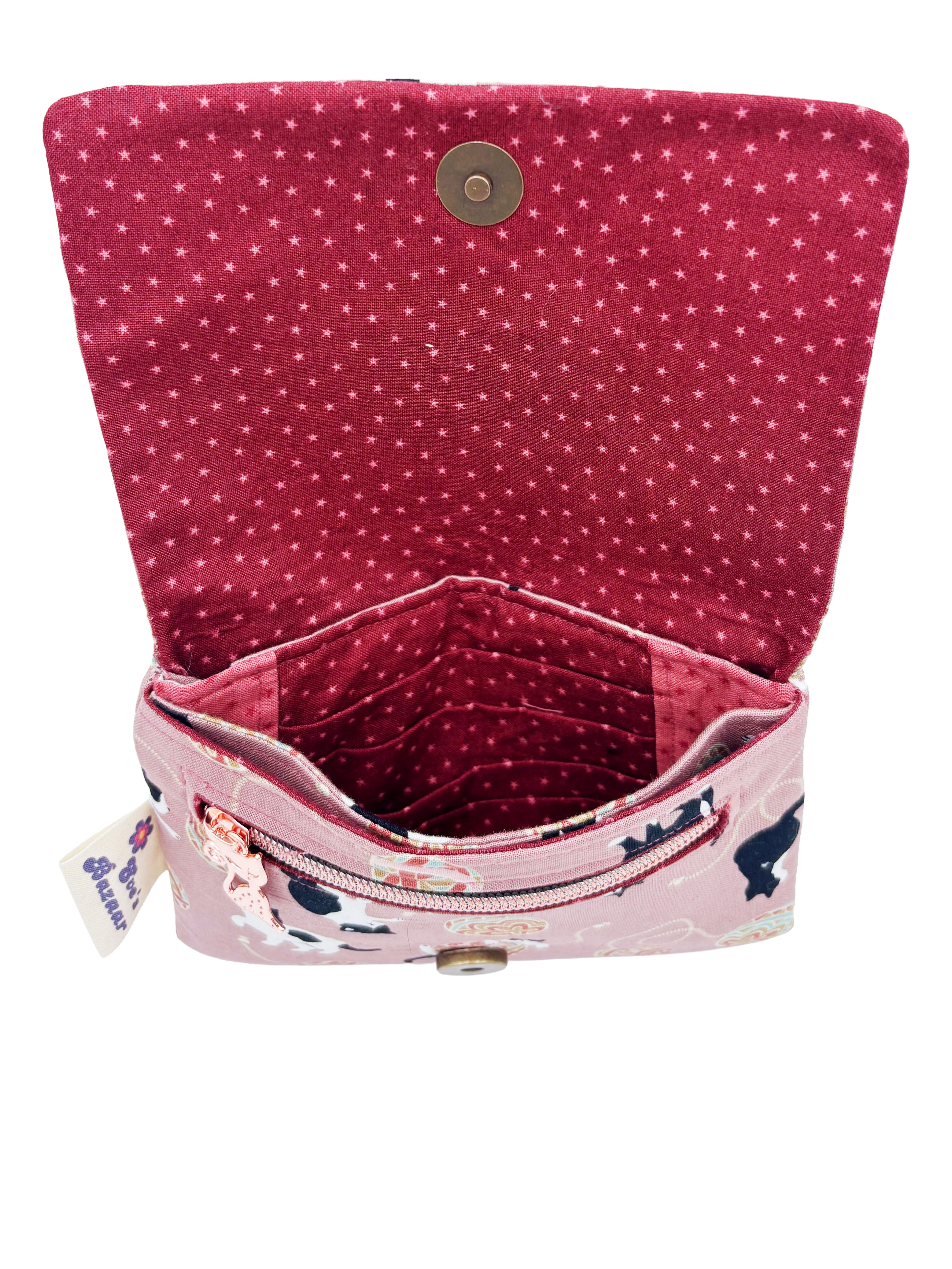 Black and white cat coin purse wallet