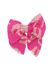 🐅 Hot Pink Tiger Print Hair Bow Clip