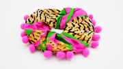 Hot Pink & Green Tiger Scrunchie