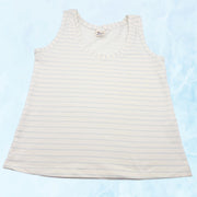 Off White & Baby Blue Stripe Jersey Vest