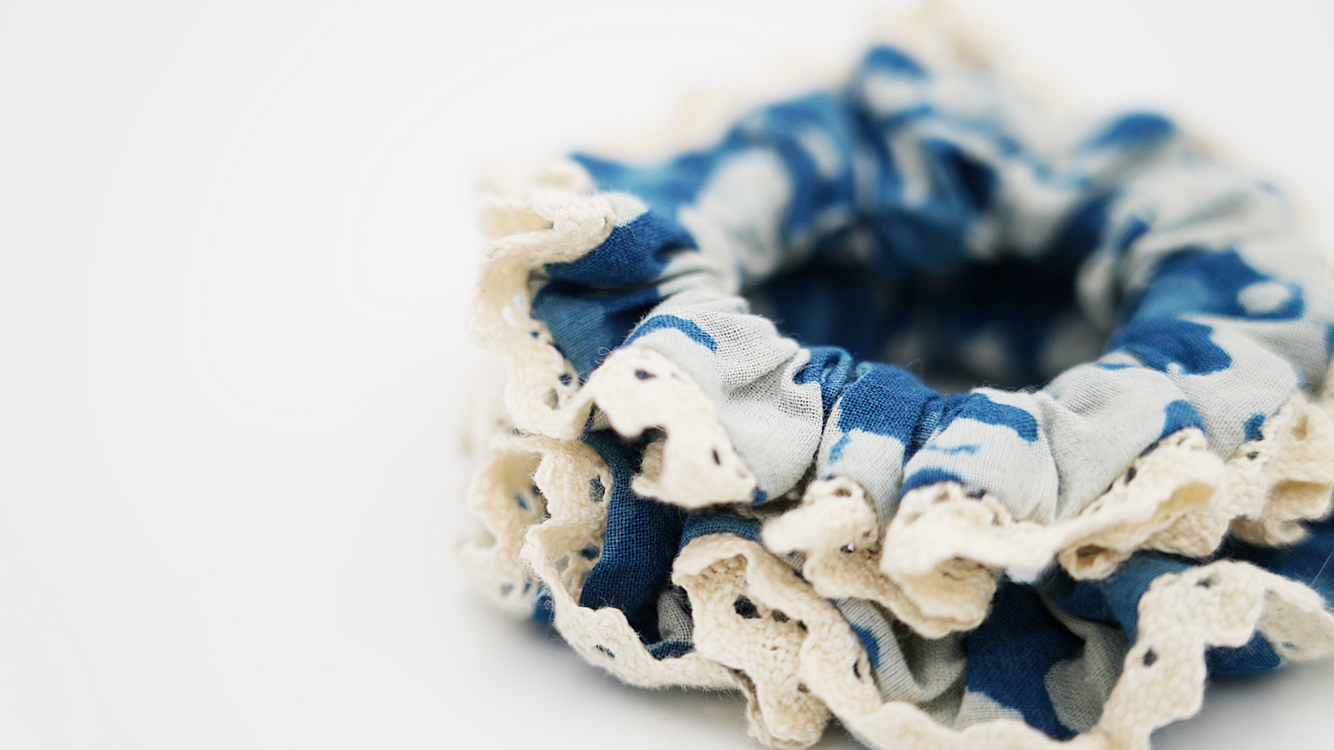 Set of 2 Indigo Hair Scrunchies