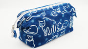 Indigo Cat Print Wash toiletries Bag