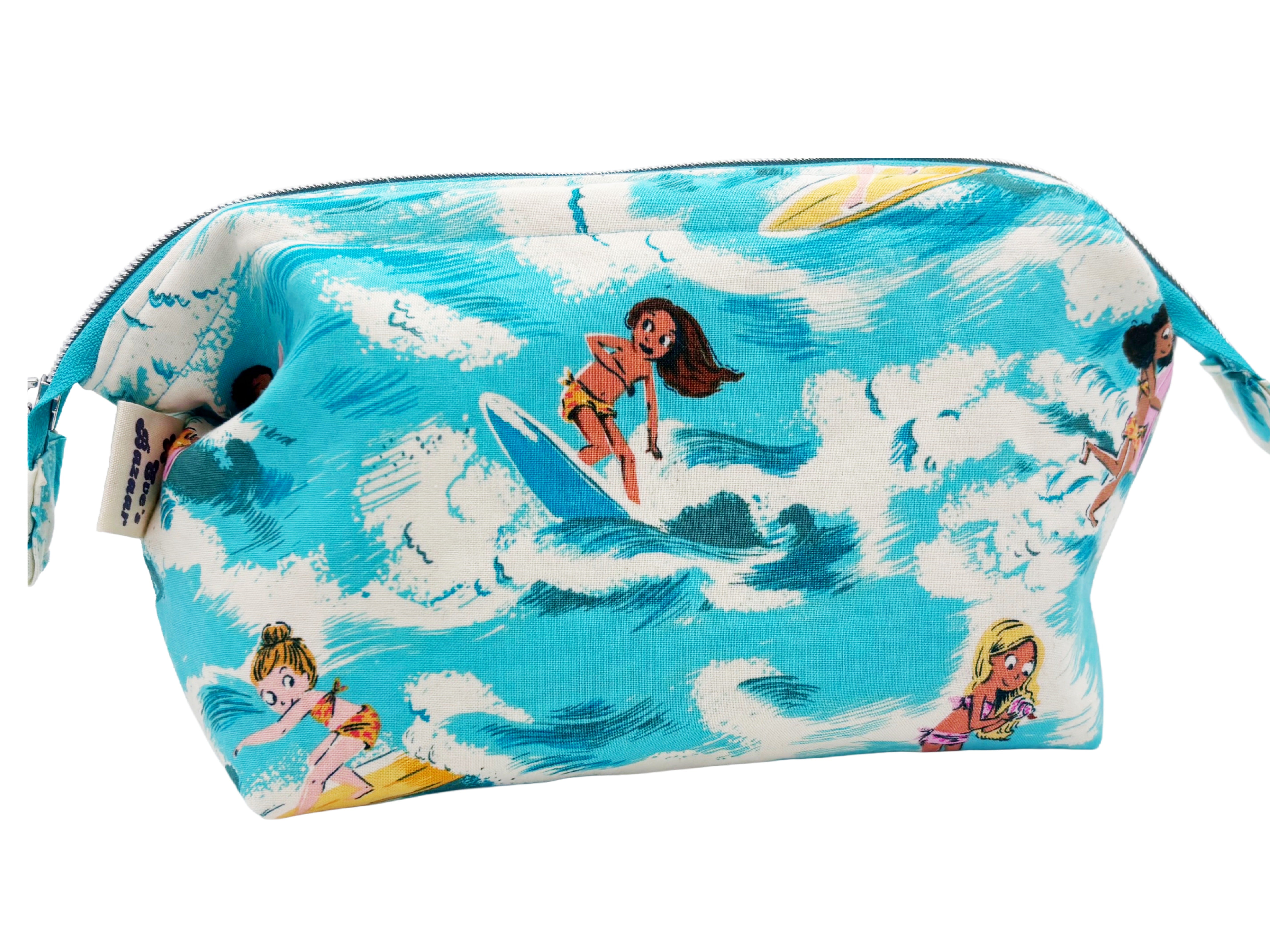 Surf Girl Framed Wash Bag – Coastal Travel Toiletry & Makeup Bag
