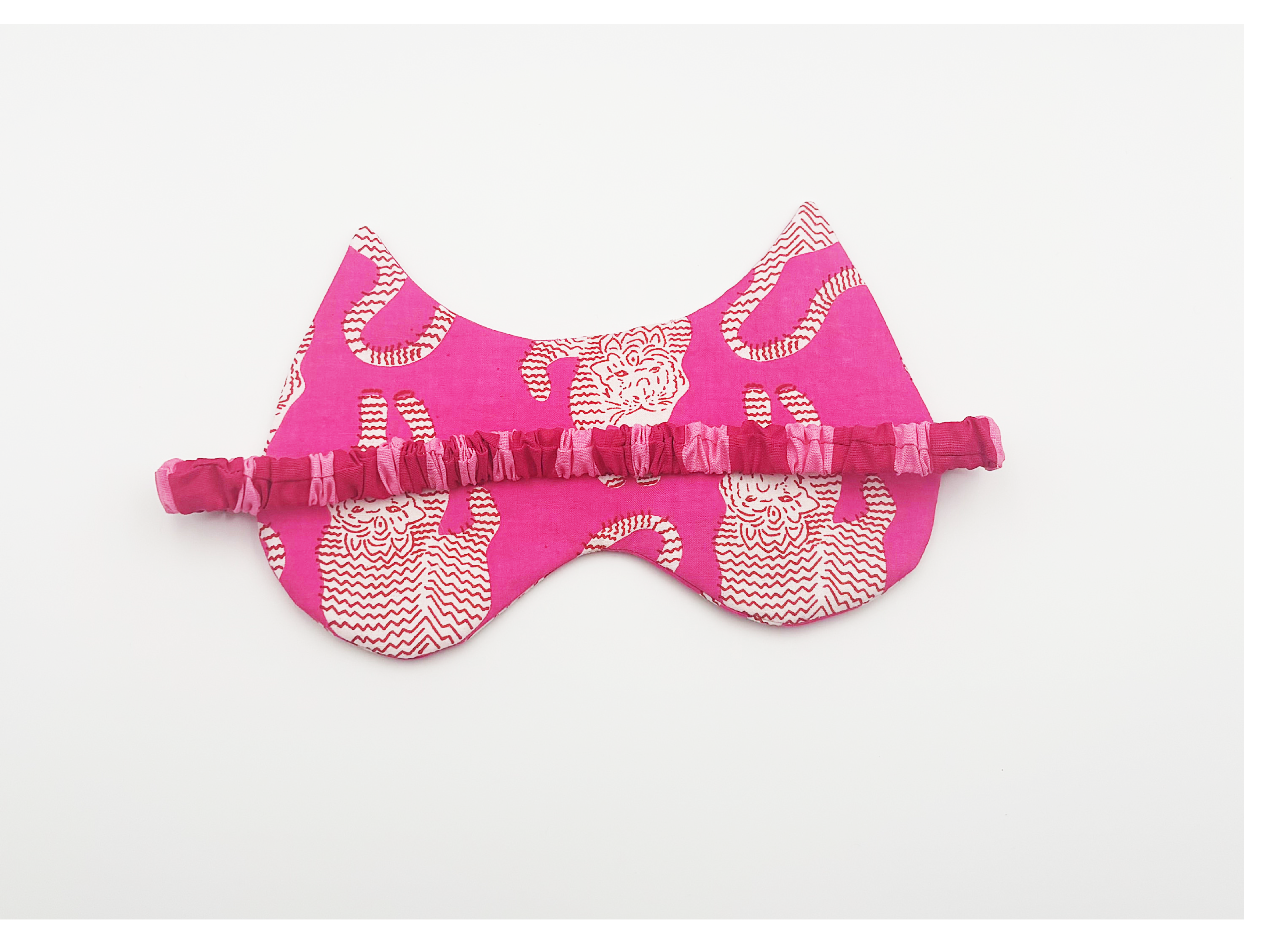 Hot Pink Tiger Print cat eared Eye Mask