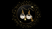 Magical Catpuchino Earrings black cat