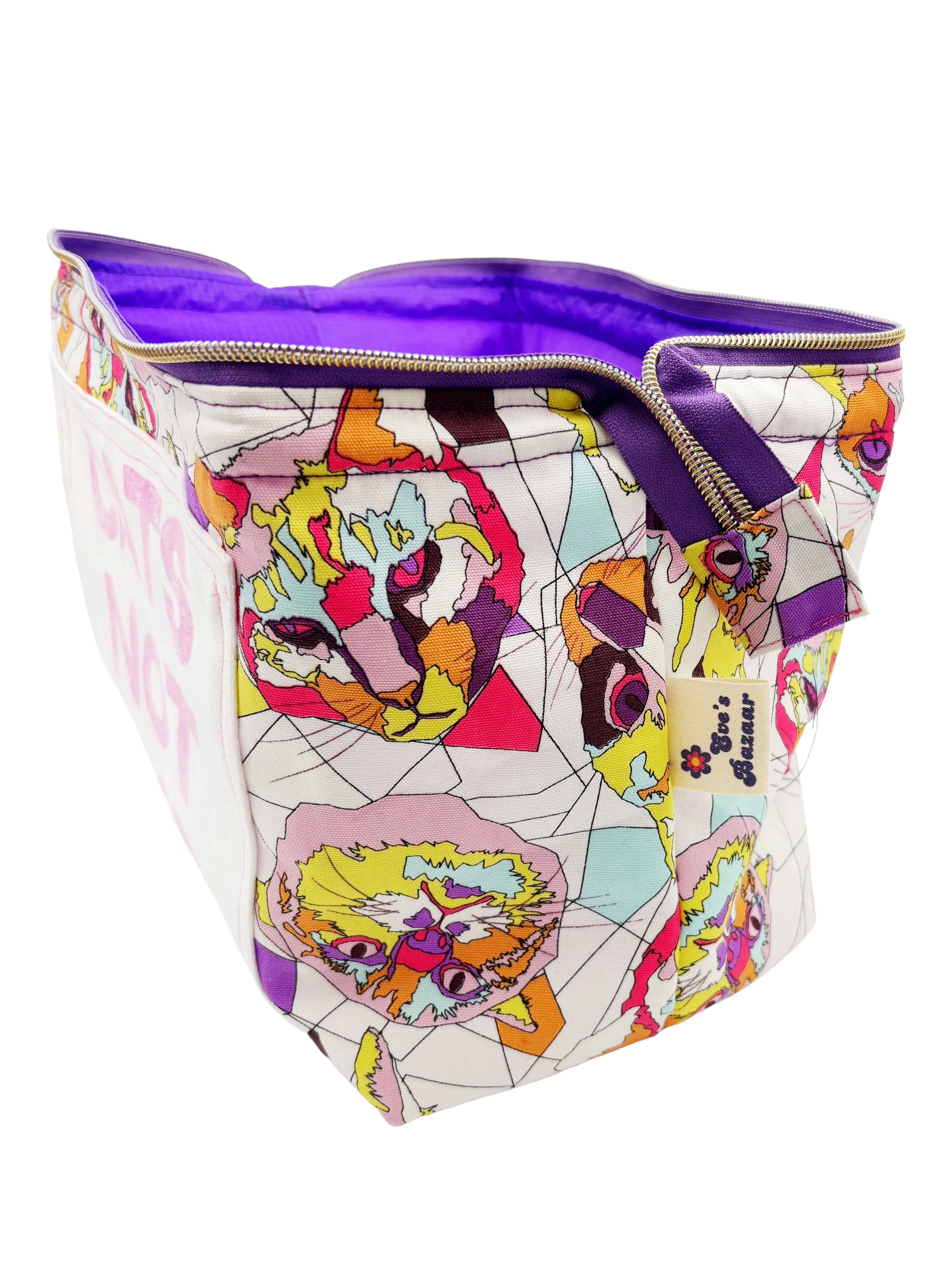 Cats Not Twats – Large Pop Art Cat Wash Bag