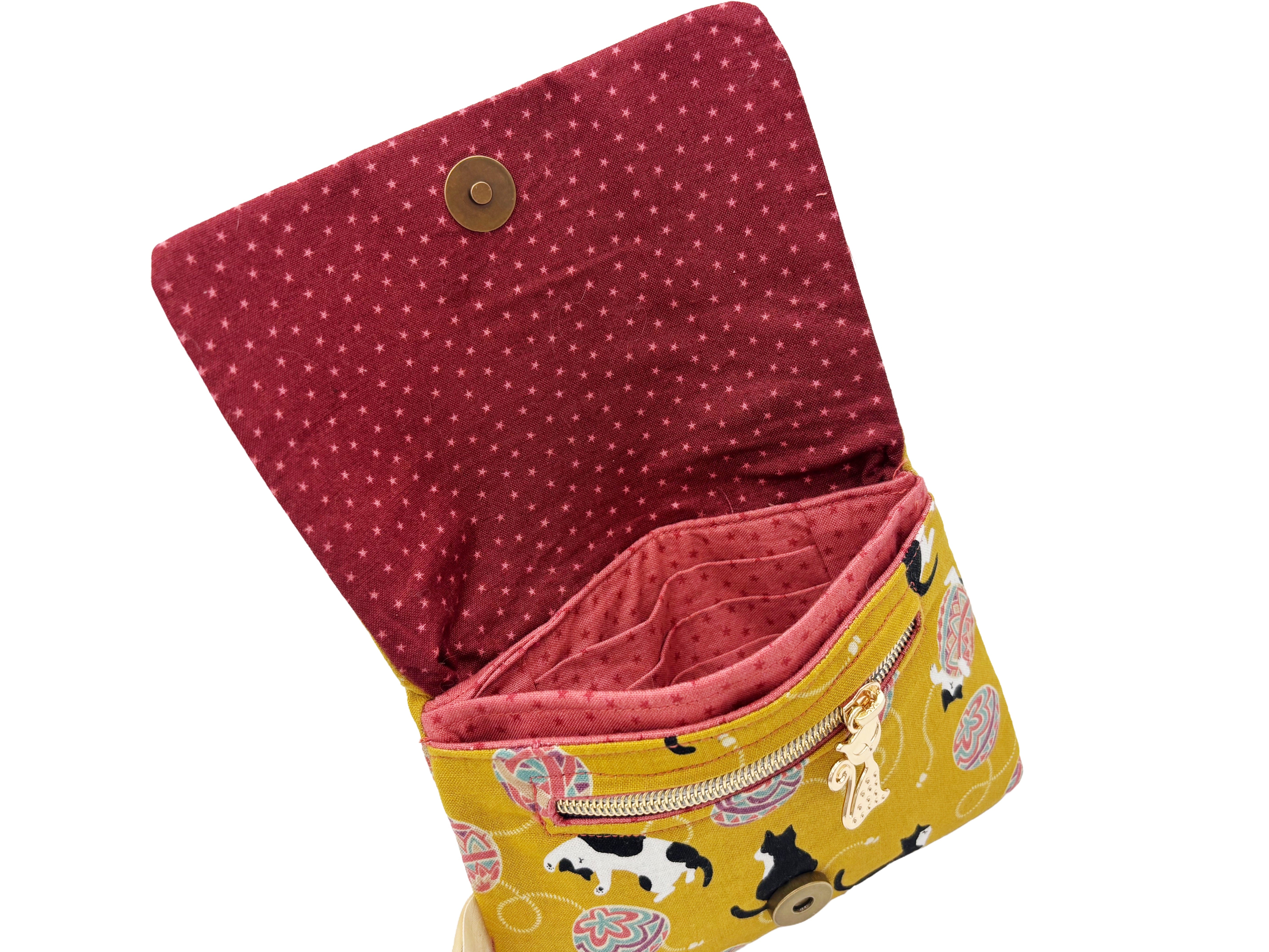 Black and white cat coin purse wallet