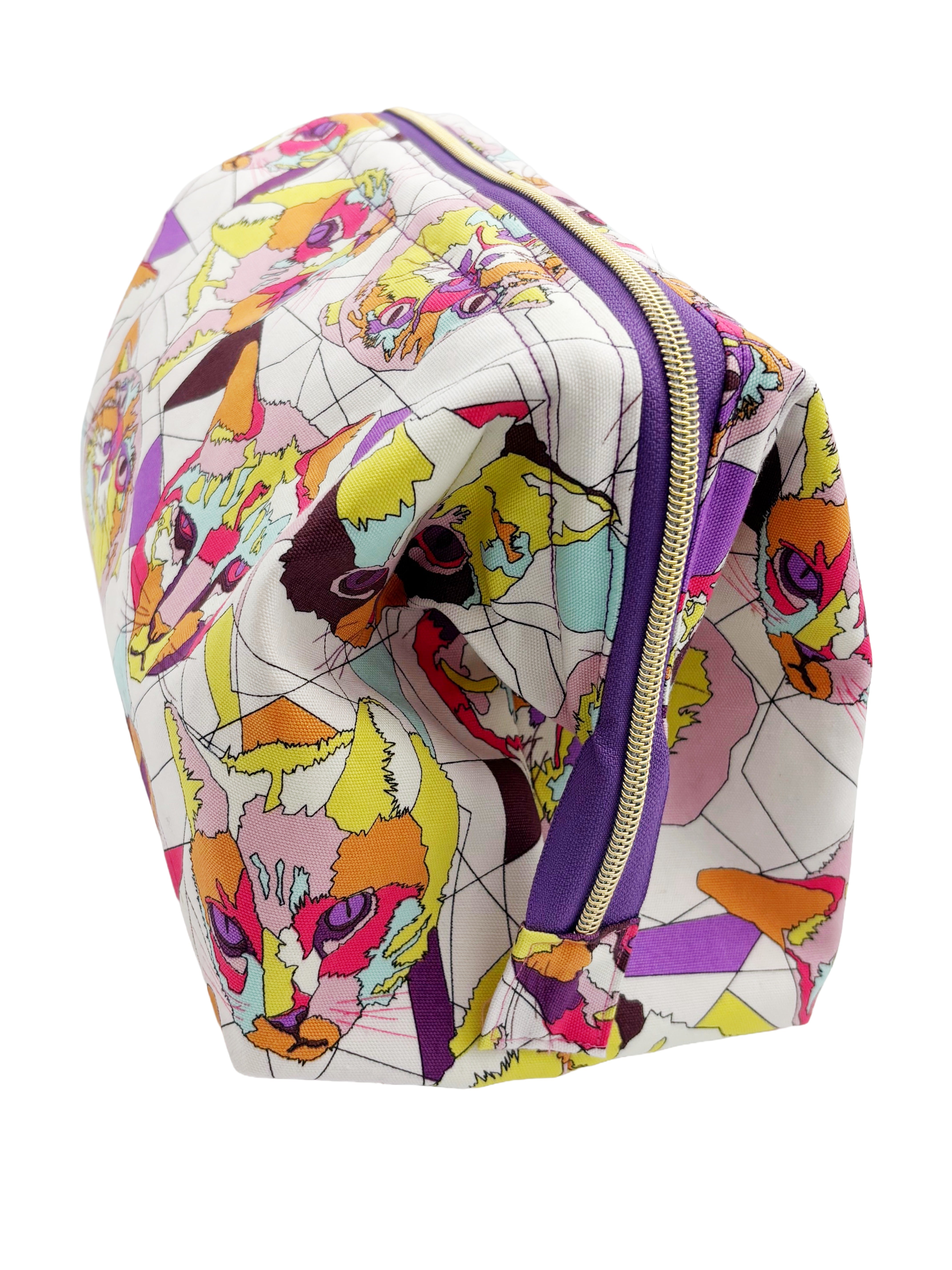 Cats Not Twats – Large Pop Art Cat Wash Bag