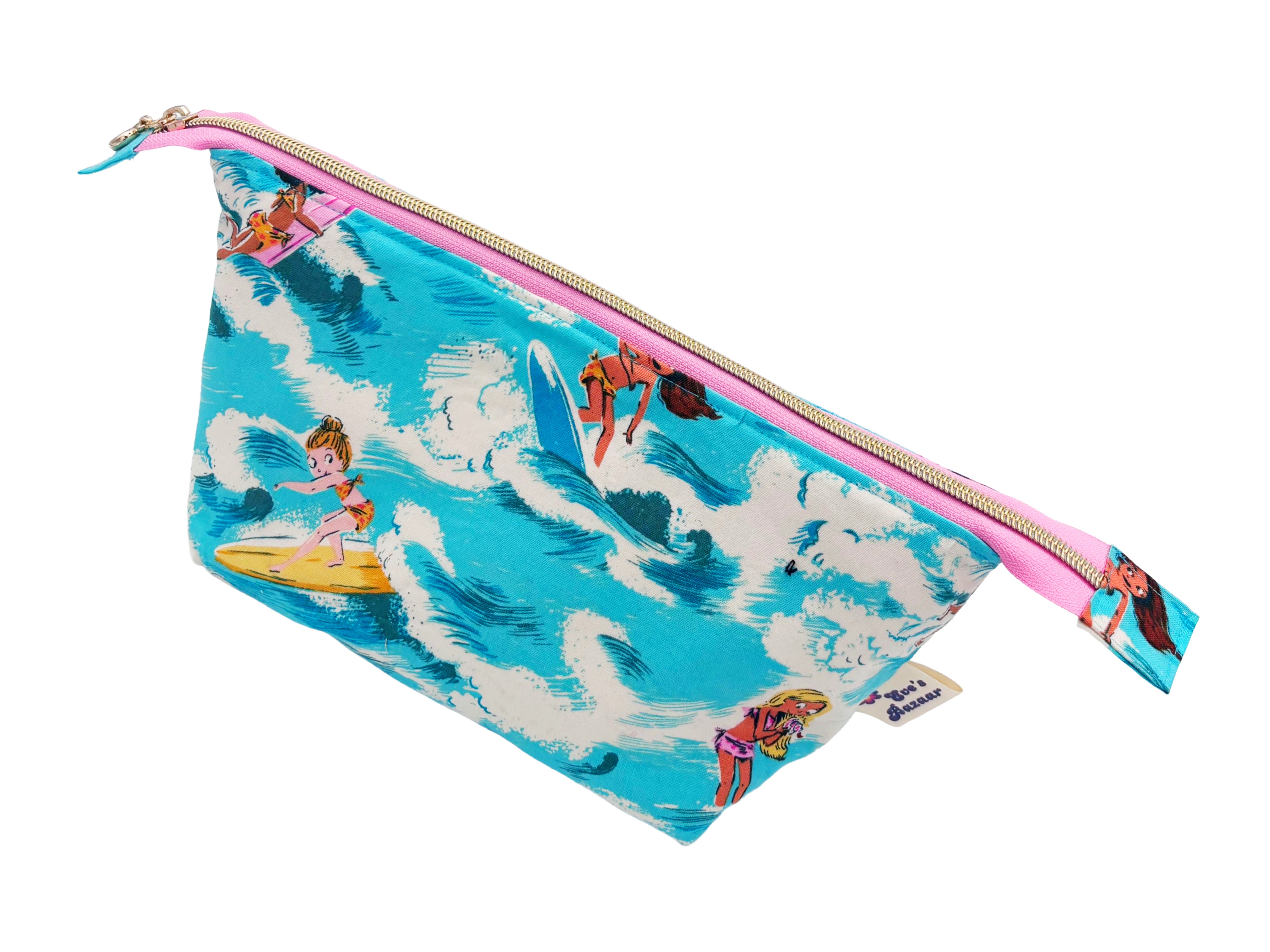 Cornish Surf Girl Wash Bag – Coastal Travel Makeup Pouch