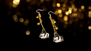 Magical black Cat mug Earrings