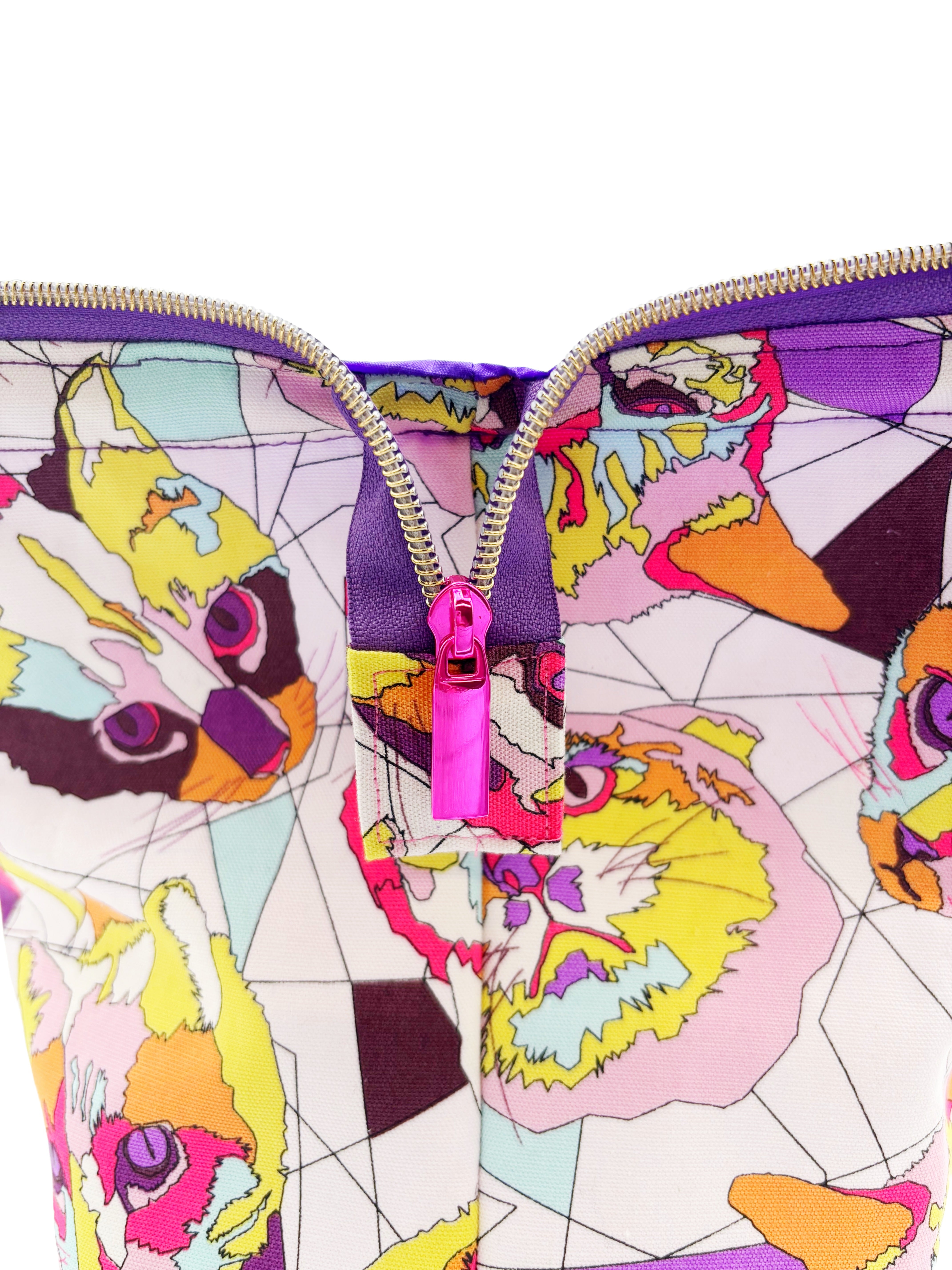 Cats Not Twats – Large Pop Art Cat Wash Bag