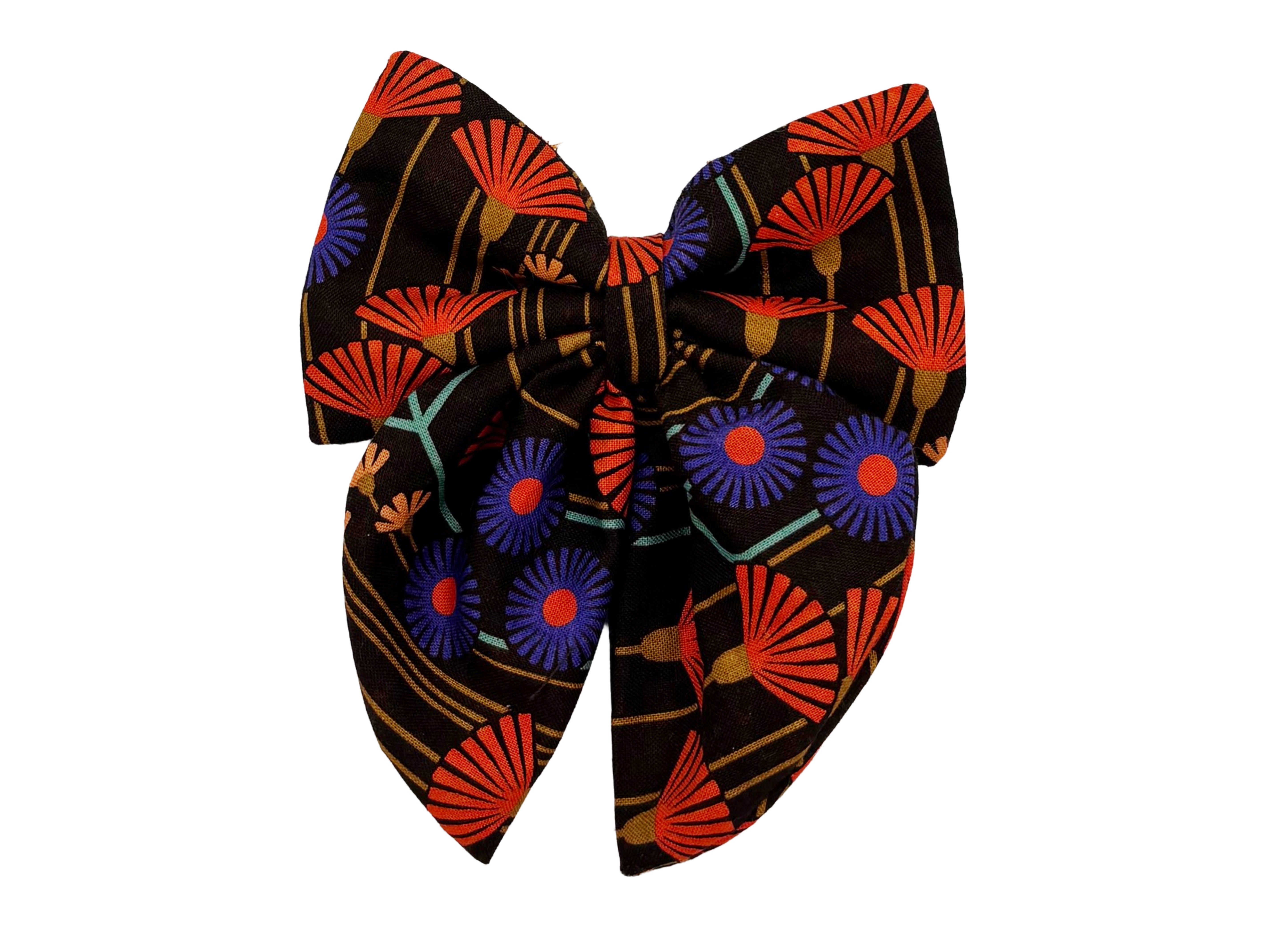 Retro Autumn Floral Hair Bow Clip