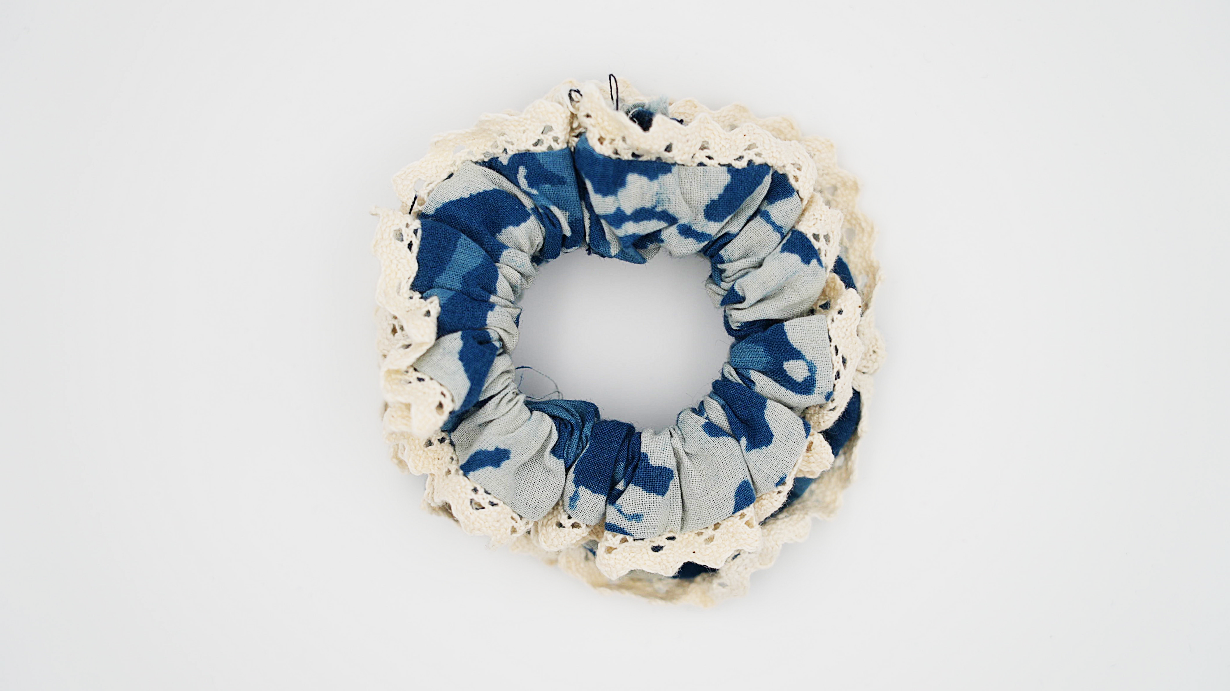 Set of 2 Indigo Hair Scrunchies