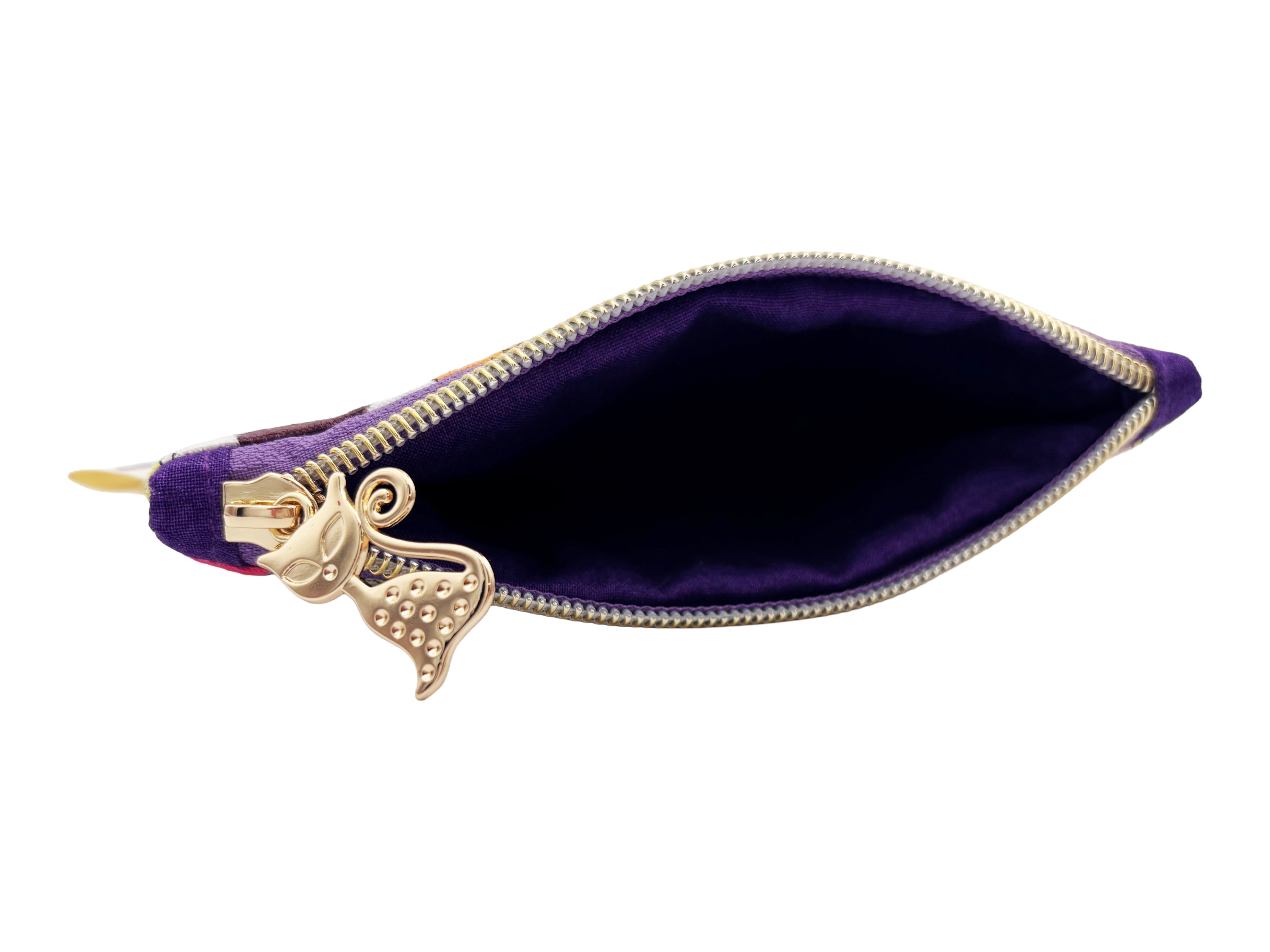 Pop Art Cat Zip Pouch – Small Handmade Pouch