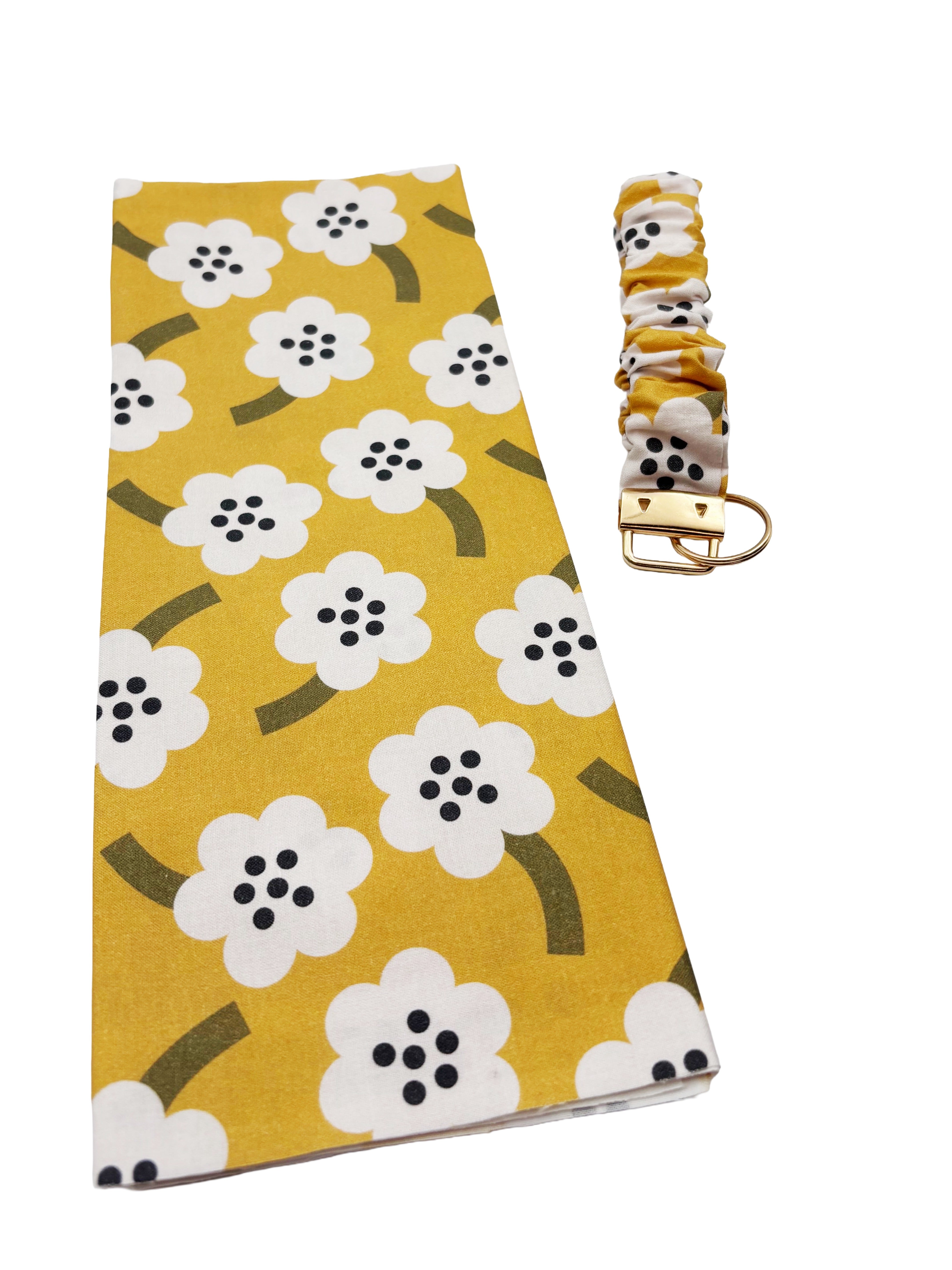 Cotton scrunchie keyring wristlet