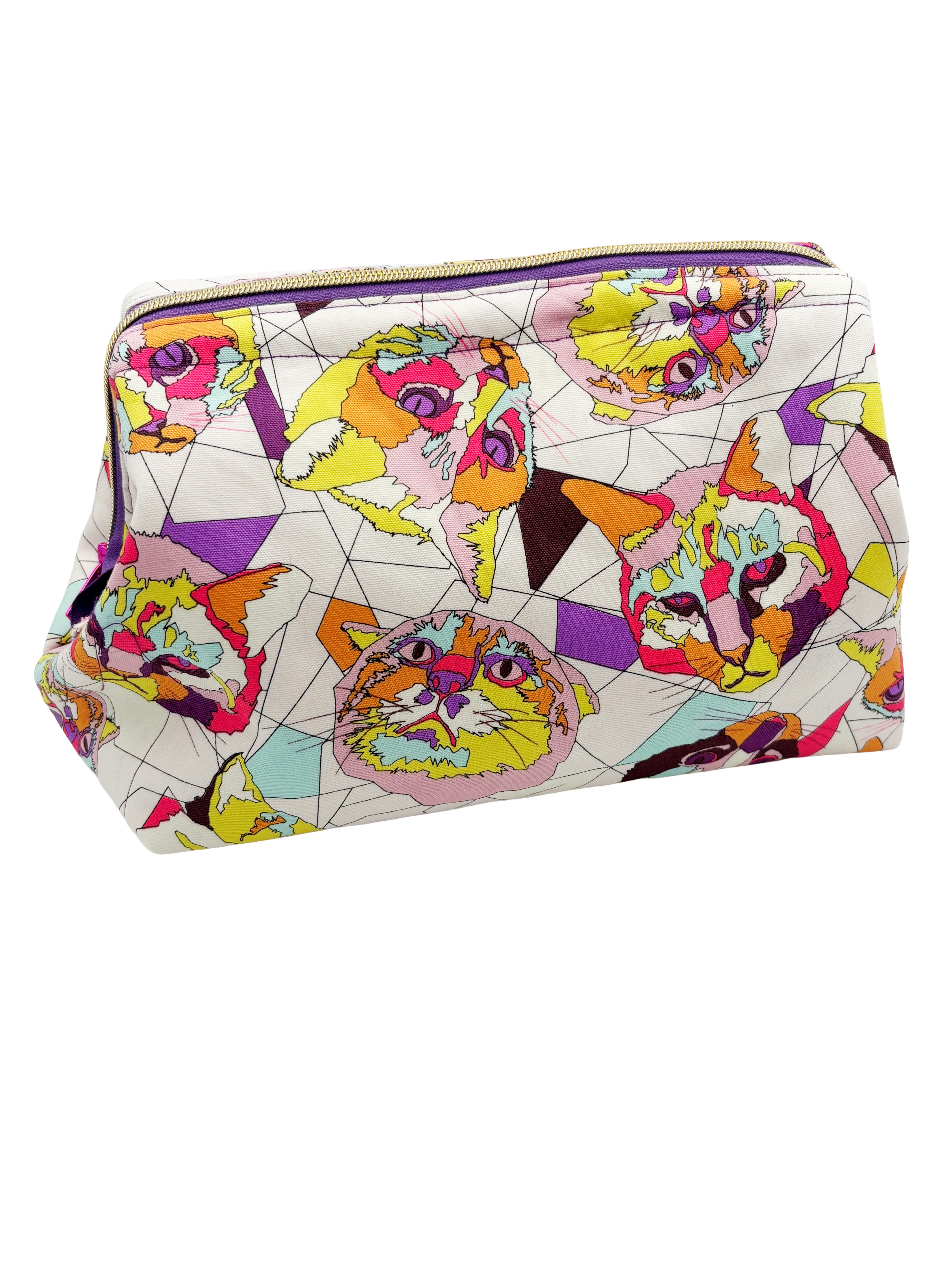 Cats Not Twats – Large Pop Art Cat Wash Bag