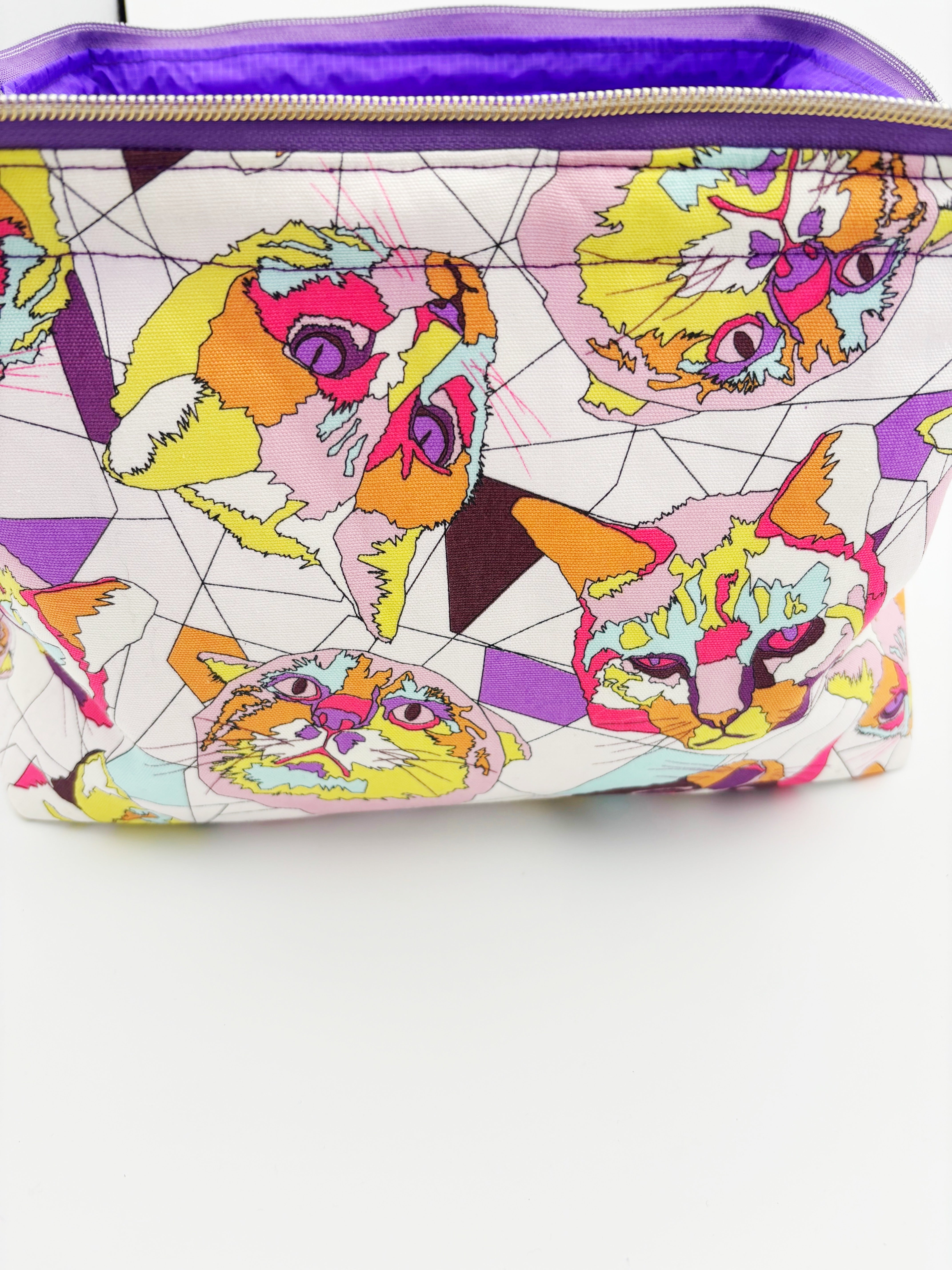 Cats Not Twats – Large Pop Art Cat Wash Bag