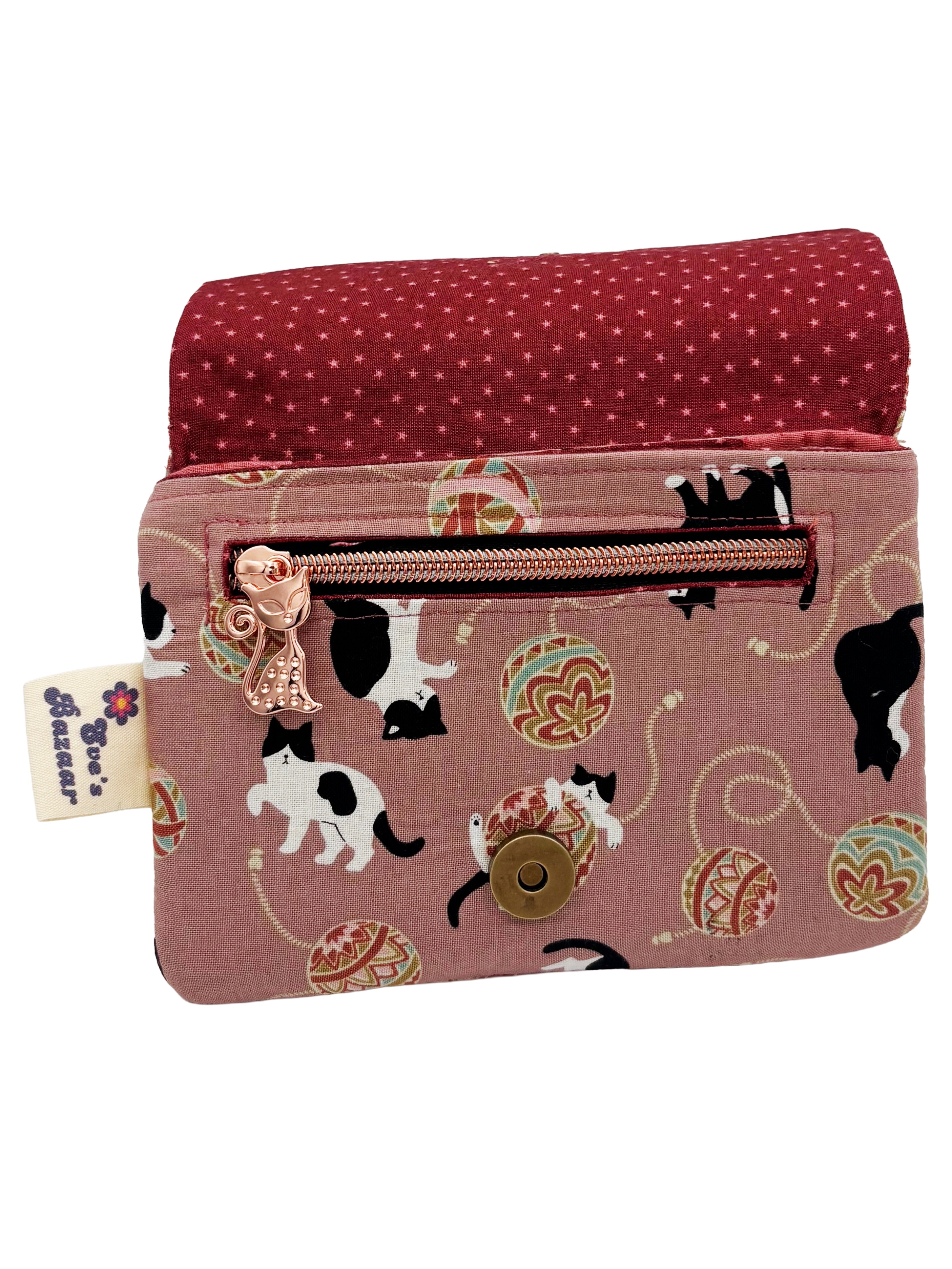 Black and white cat coin purse wallet